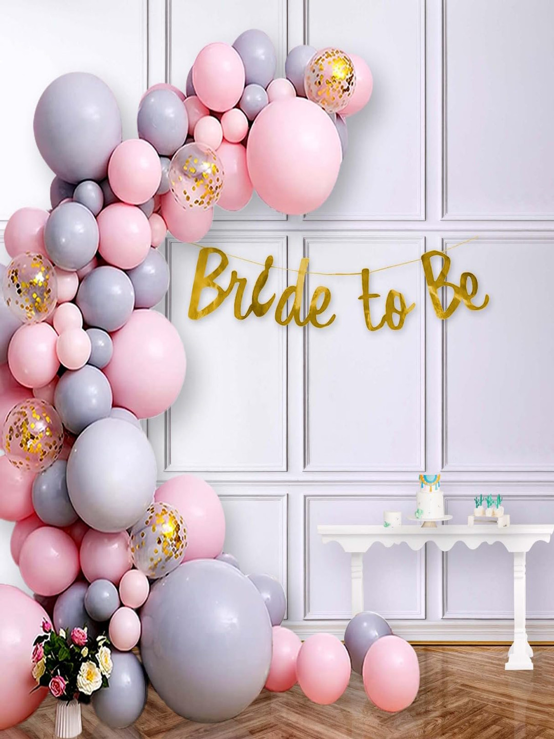 Special You 48-Pcs Pink & Grey Bride To Be Decor