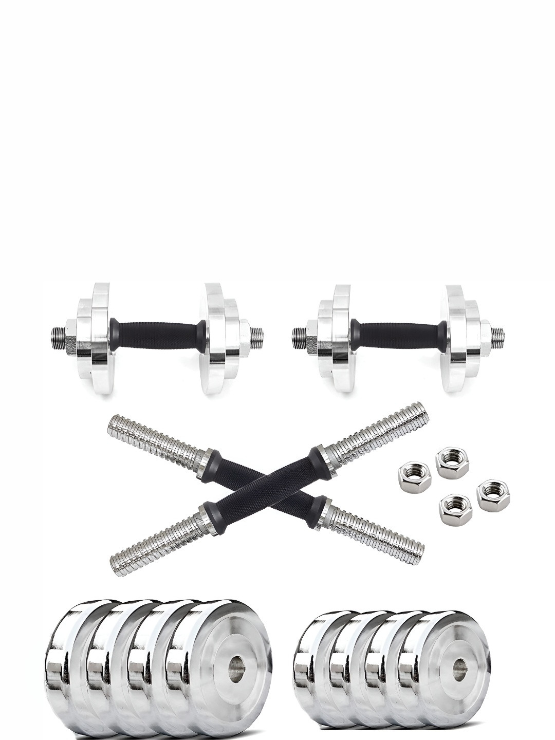 HackerX 14 Pieces Steel Adjustable Dumbbell Set - 16 kg