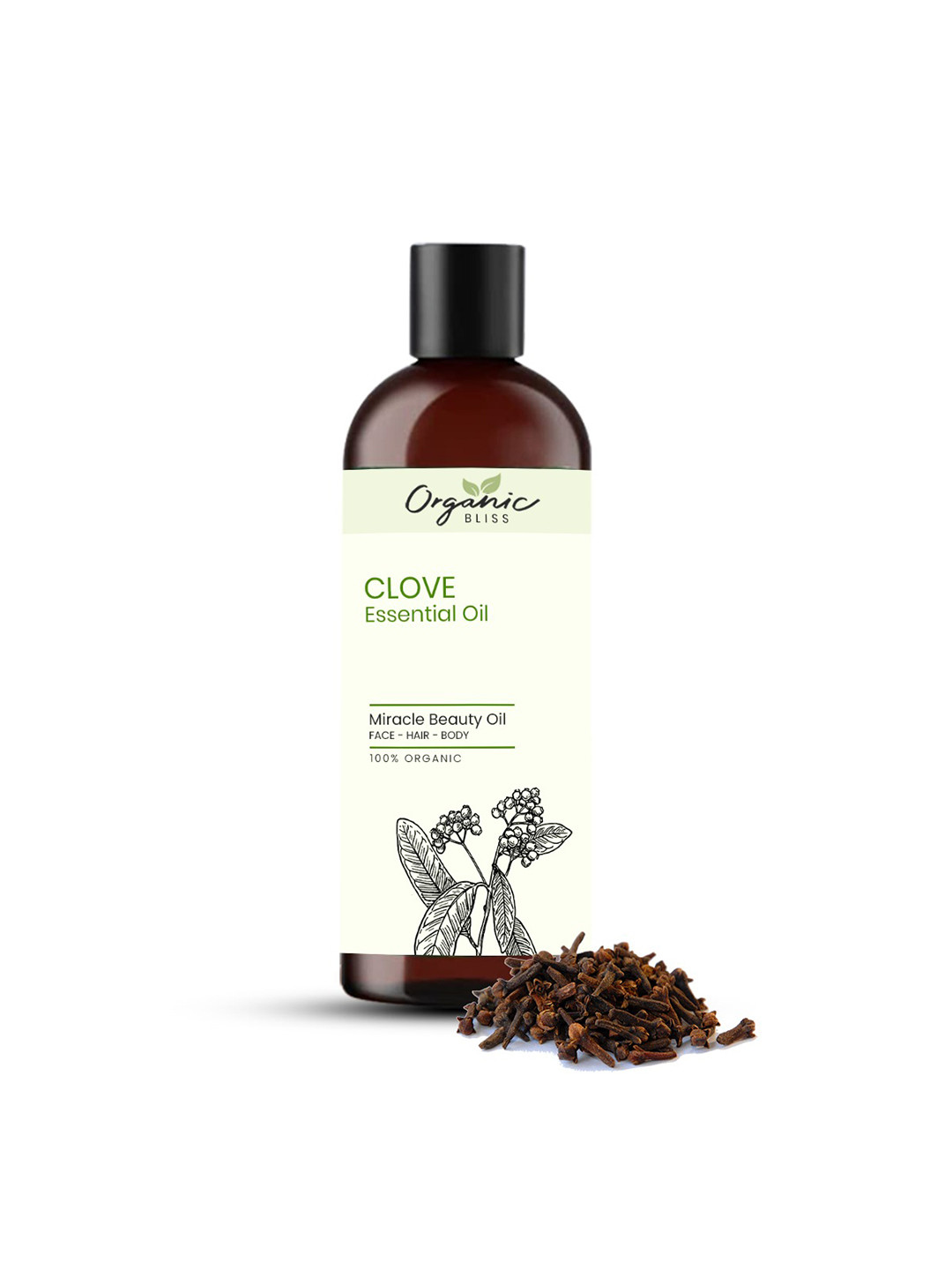 Organic Bliss Clove Essential Beauty Massage Oil For Face Hair & Body - 50 ml