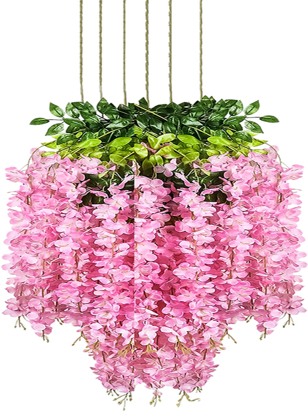 Special You Pink & Green 6 Pieces Hanging Artificial Wisteria Backdrop Decoration