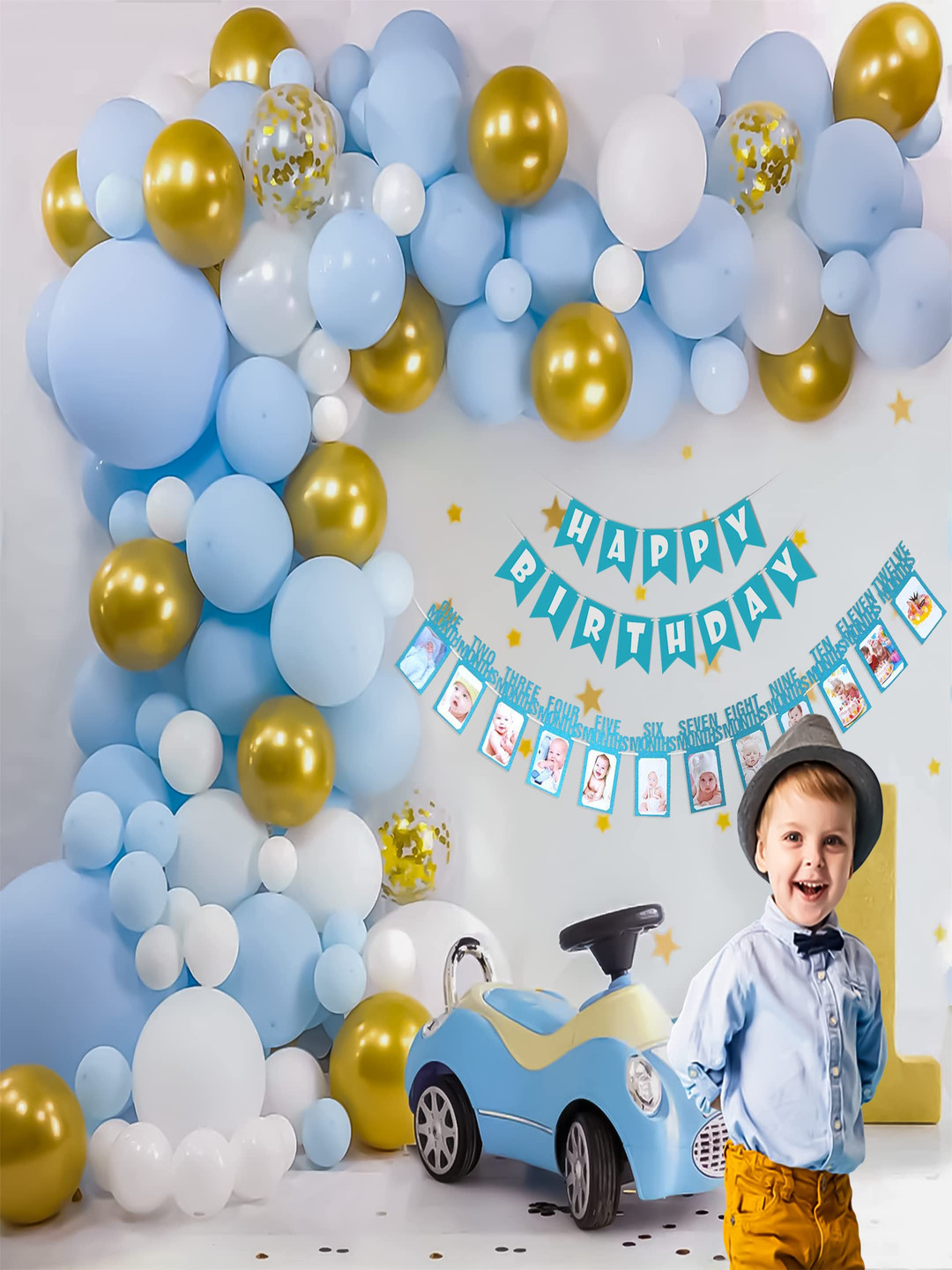 Special You 63-Pcs White & Blue Festive Decor