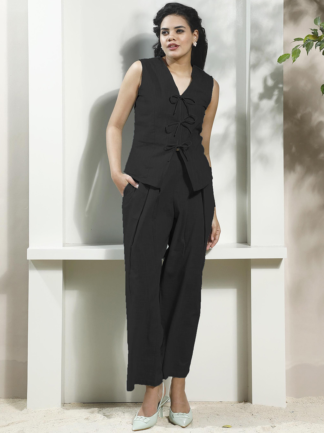 Boho By Athena Women Relaxed Pleated Trousers