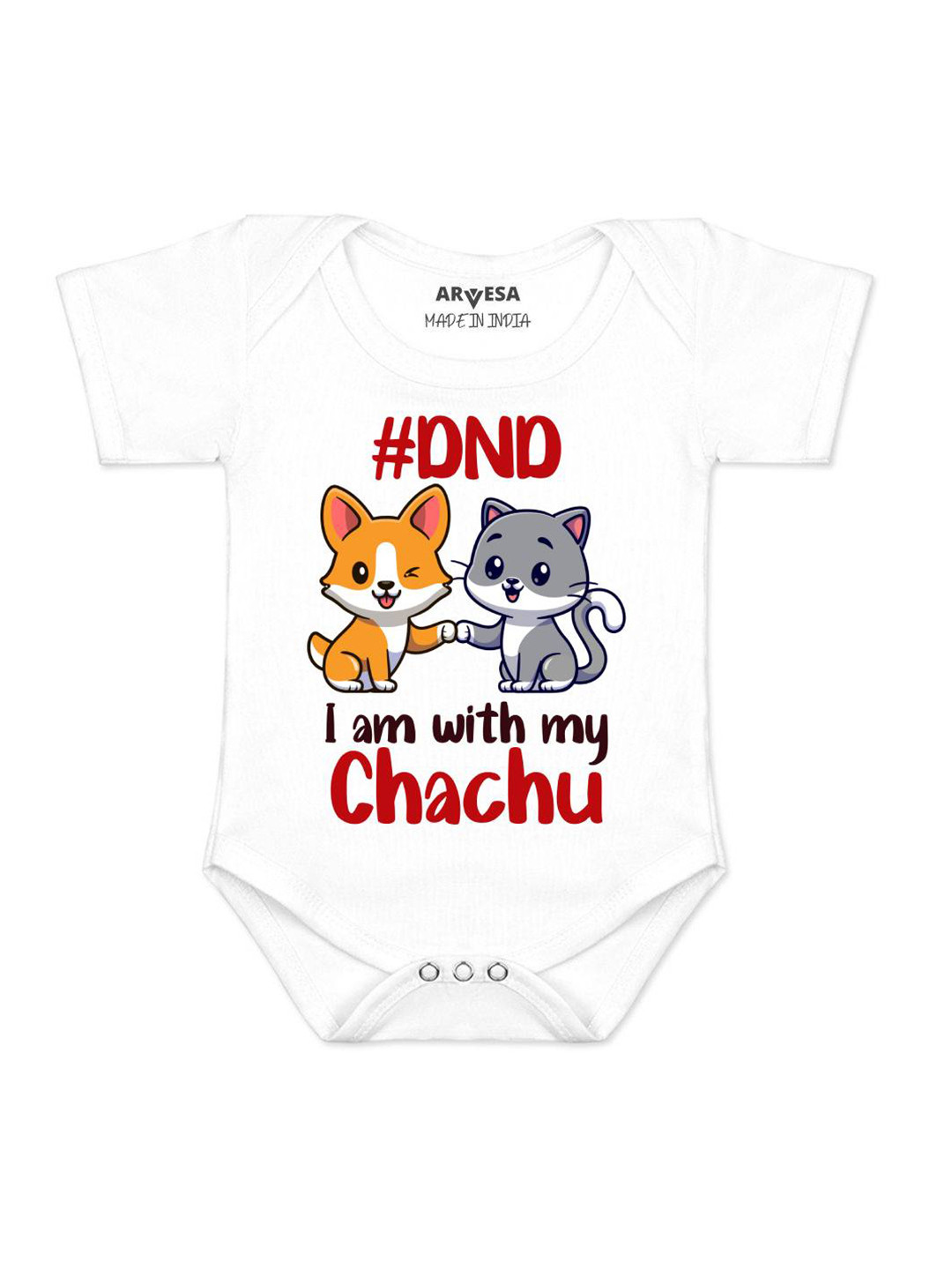 Arvesa Dnd I Am With My Chachu Printed Romper