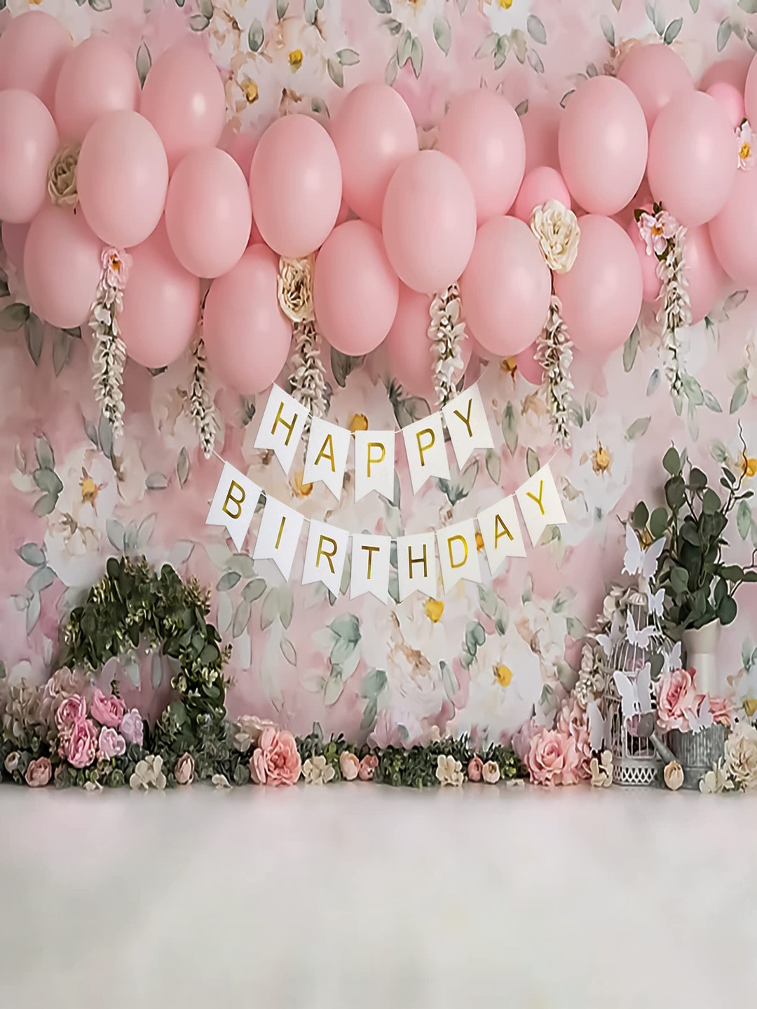 Special You 50-Pcs Pink & White Foil Balloons Birthday Decors