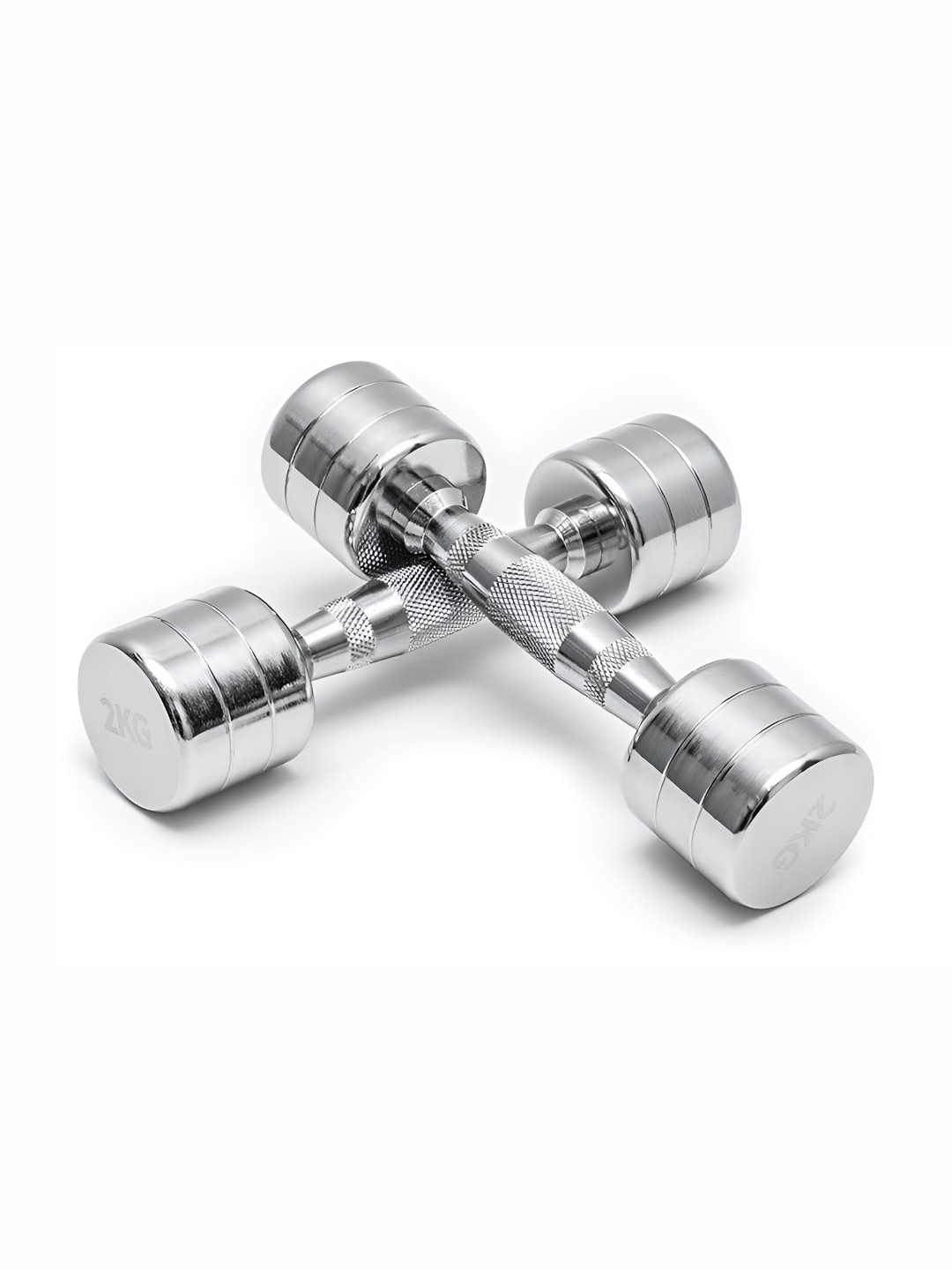 HackerX 2 Pieces Steel Chrome Dumbbells - 3 kg Each