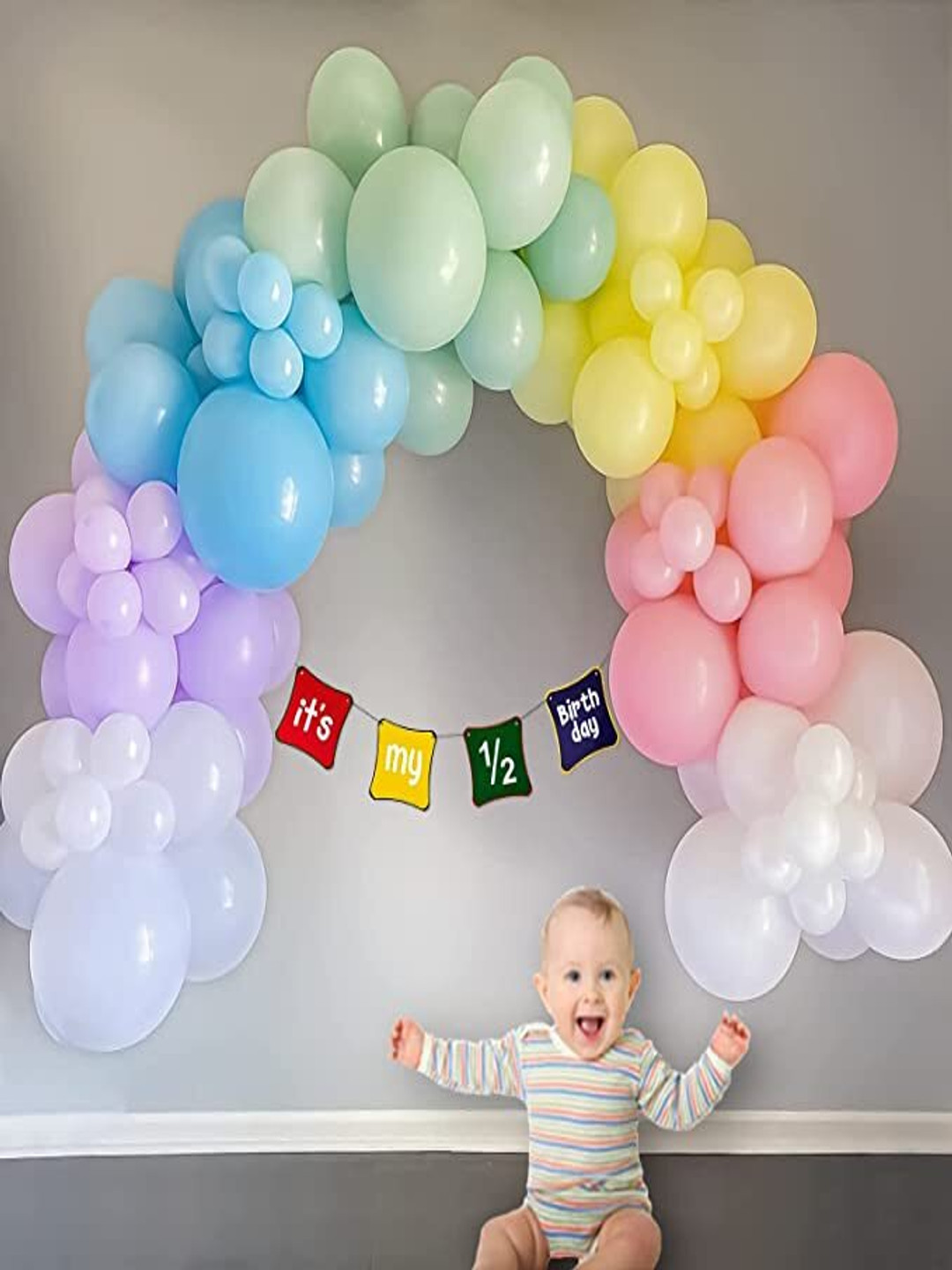 SPECIAL YOU 63 Pcs white & purple Pastel  Birthday Festive Decoration Kit