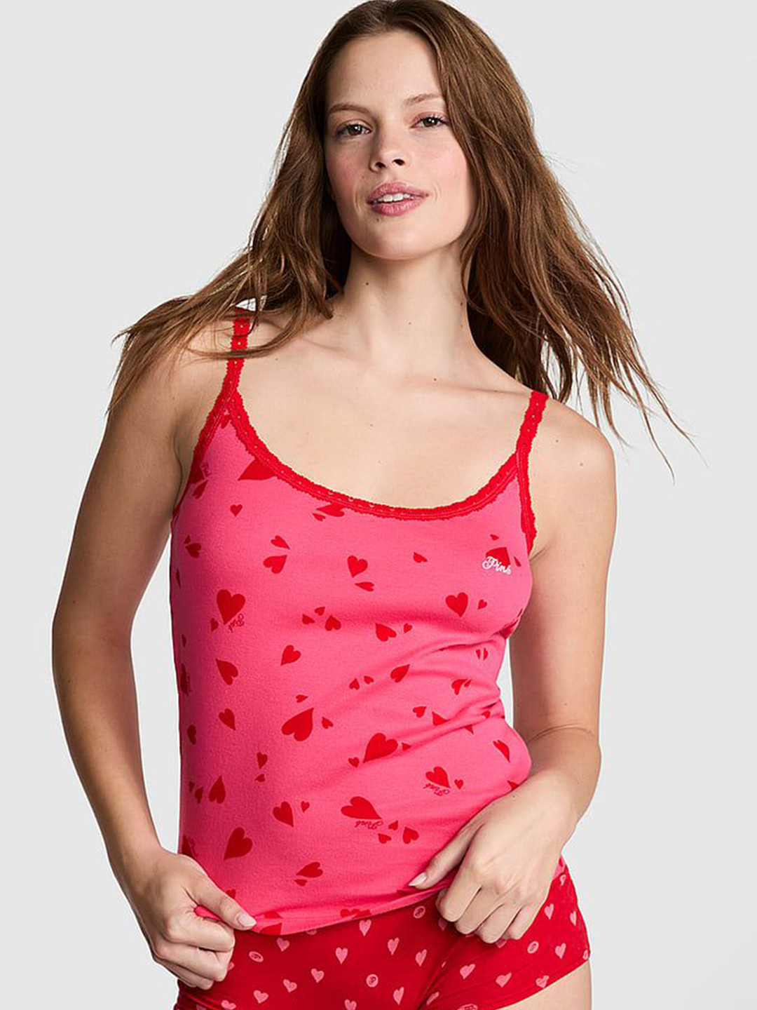 Victoria's Secret PINK Heart Printed Pure Cotton Lounge Camisole