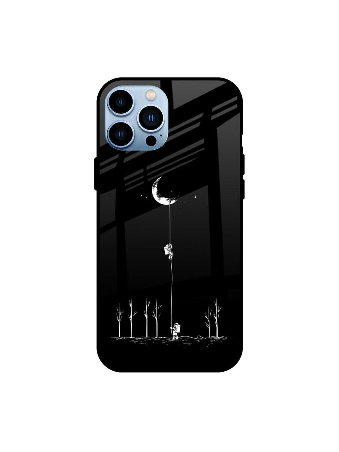 QRIOH Catch the Moon Real Printed iPhone 13 Pro Back Case