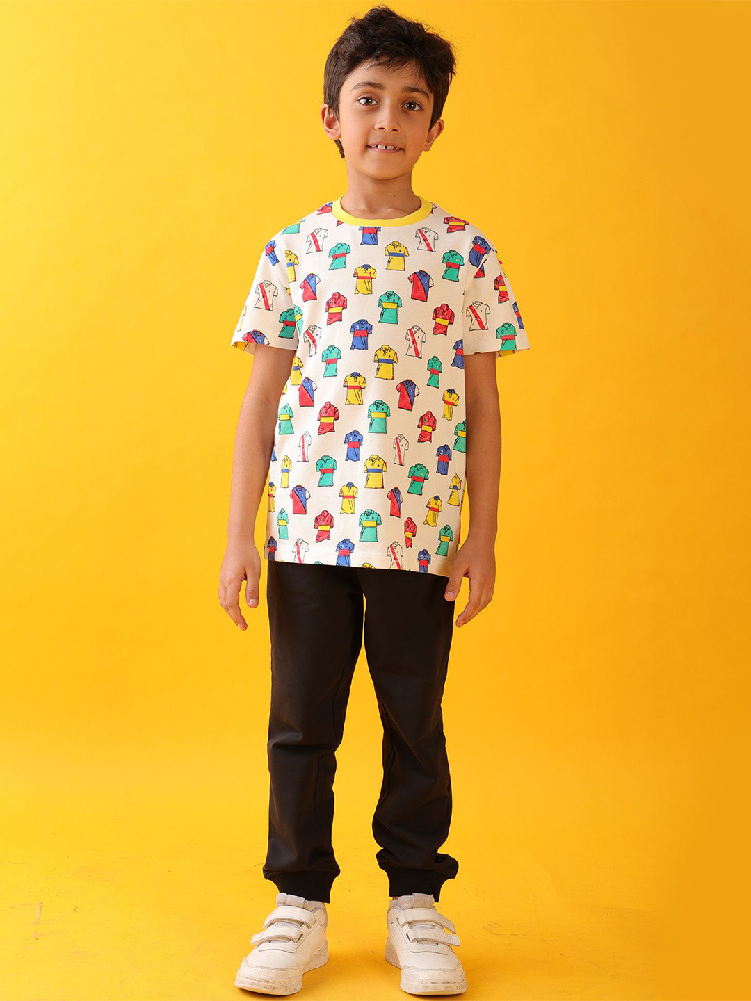 Anthrilo kids Boys Polo Printed Summer T-Shirt Jogger Clothing Set