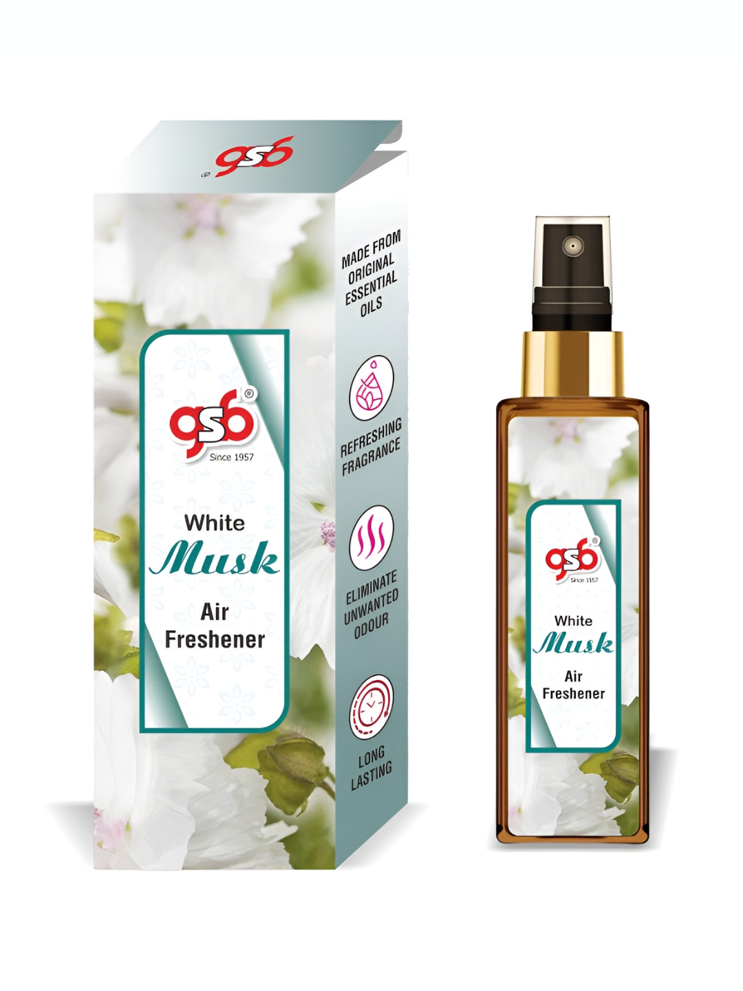 GSB Whitemusk White And Green Long Lasting Natural Air Freshener-100 ml