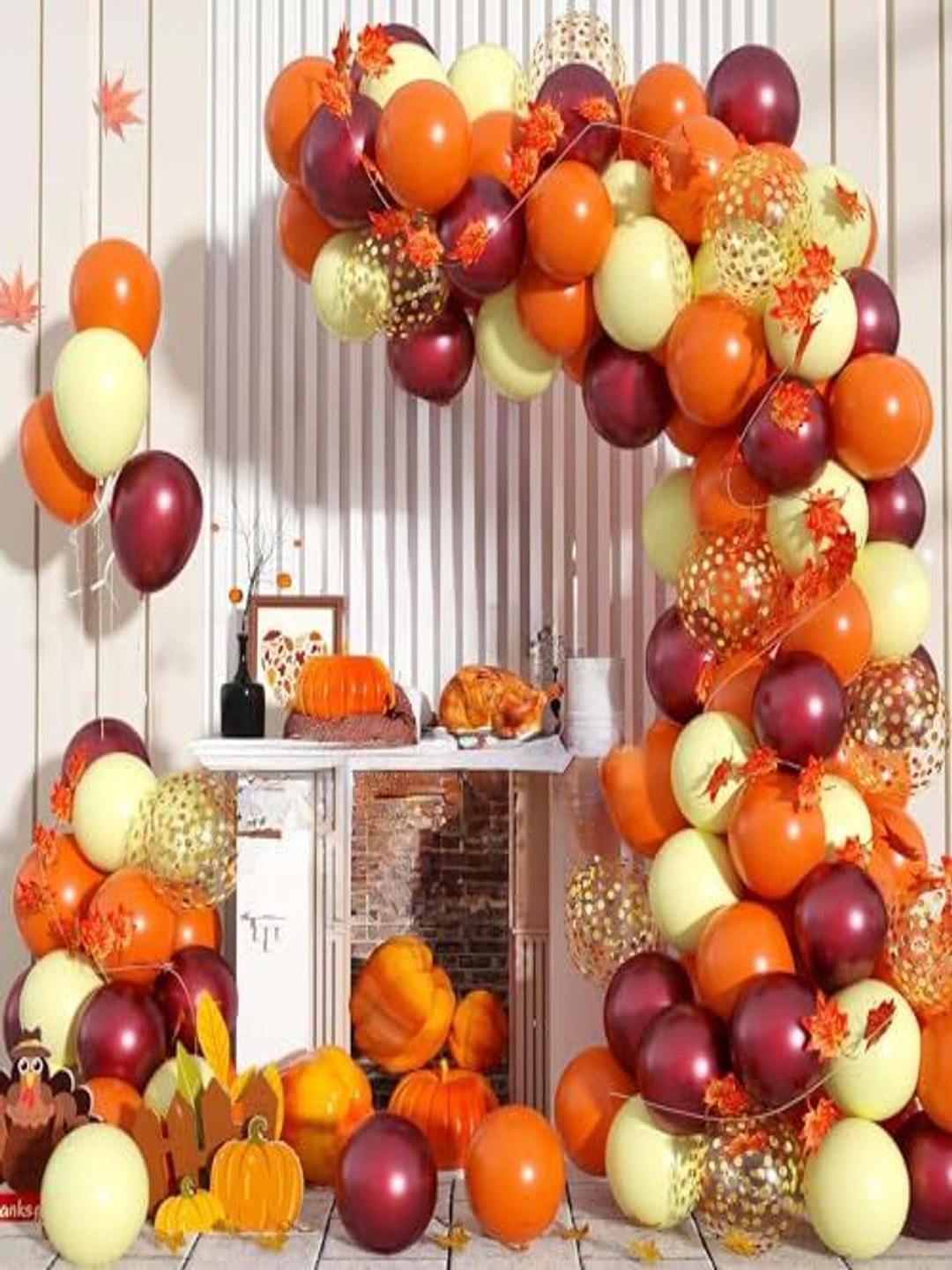 Special You 69 Pcs Orange-Colored & Maroon Balloons Birthday Decorations