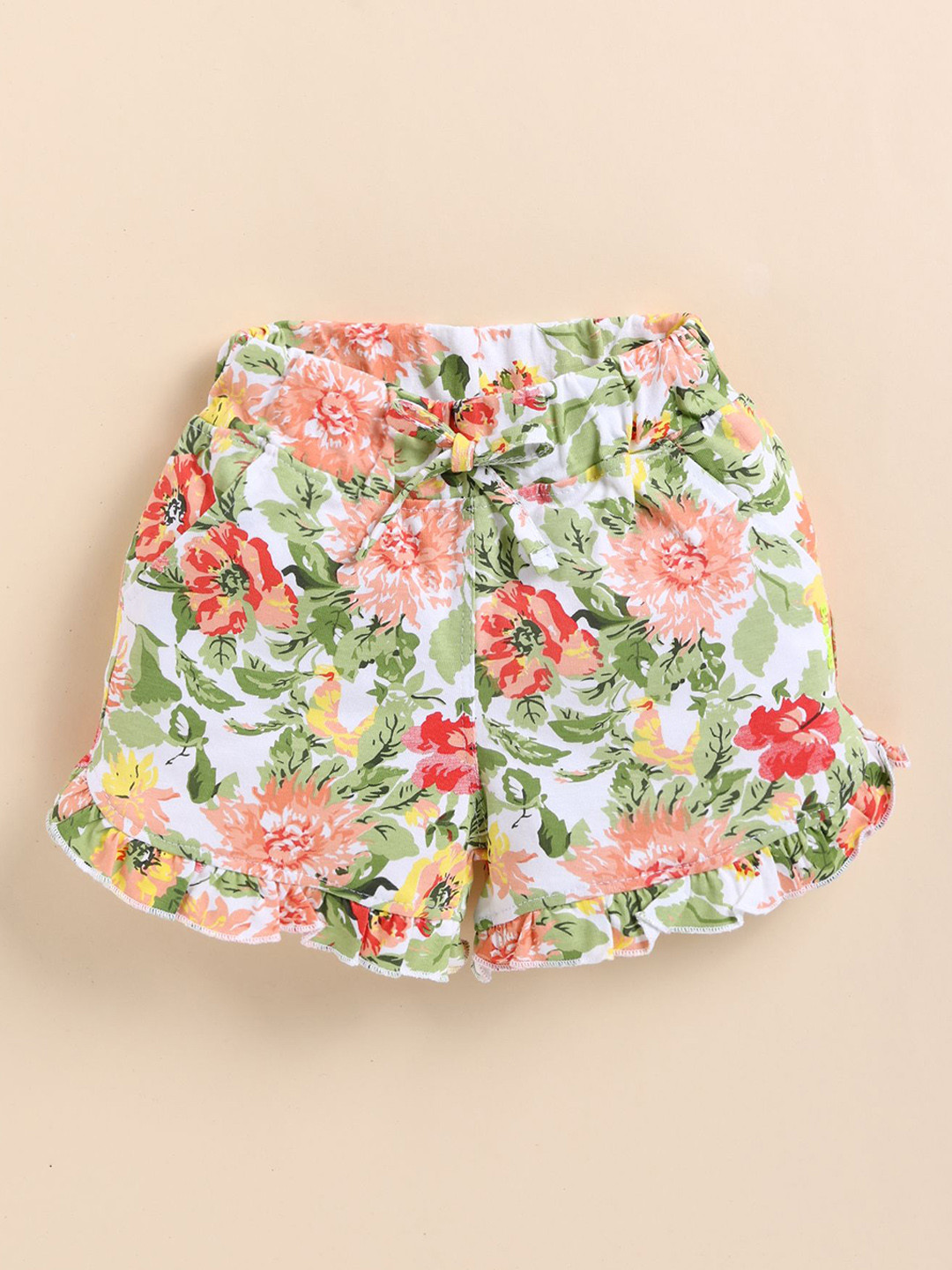 Annie Girls Cotton Floral Printed Mid-Rise Hot Pants Shorts