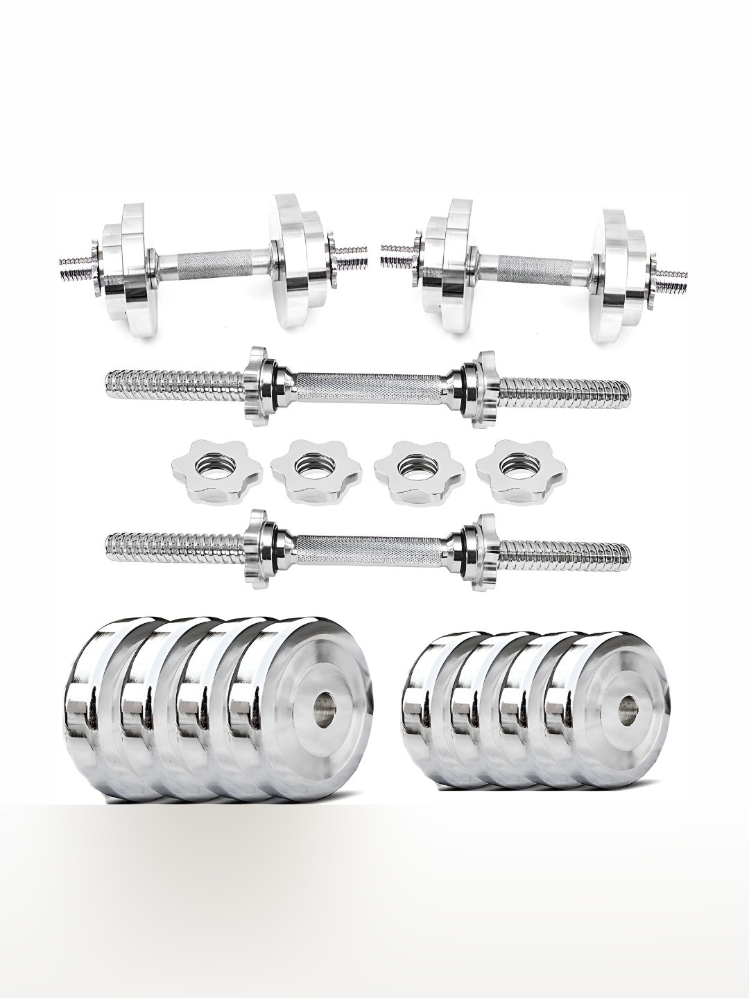 HackerX 10 Pieces Steel Adjustable Dumbbell Set 16 kg