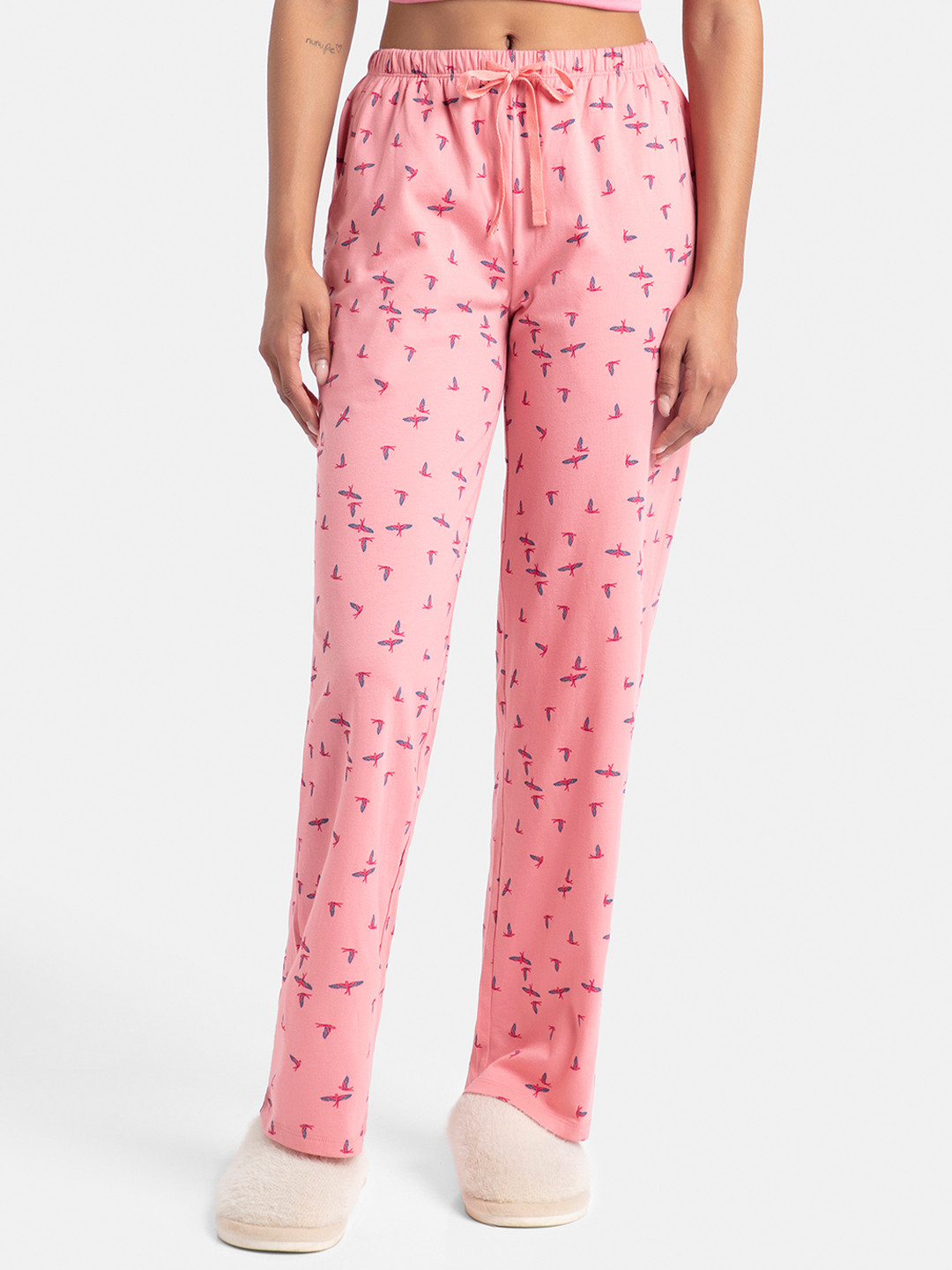 Jockey Super Combed Cotton Printed Pyjama with Side Pockets-RX88