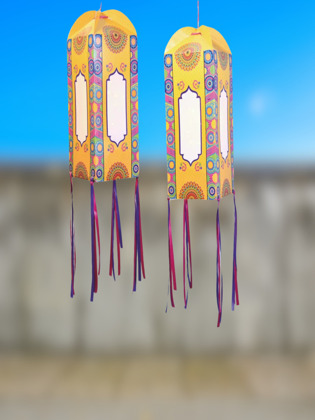 Special You Yellow 2 Pieces Kandeel Hanging Festive Decor