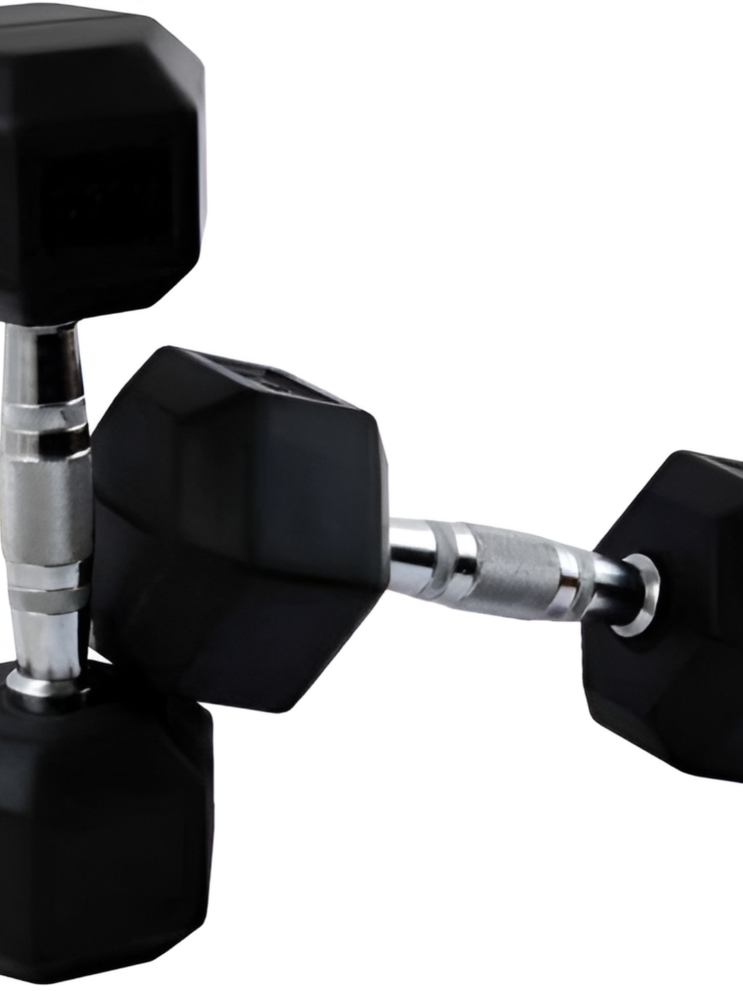 HackerX 2-Pcs Fixed Weight Hexagonal  Rubber Dumbbell 20 kg