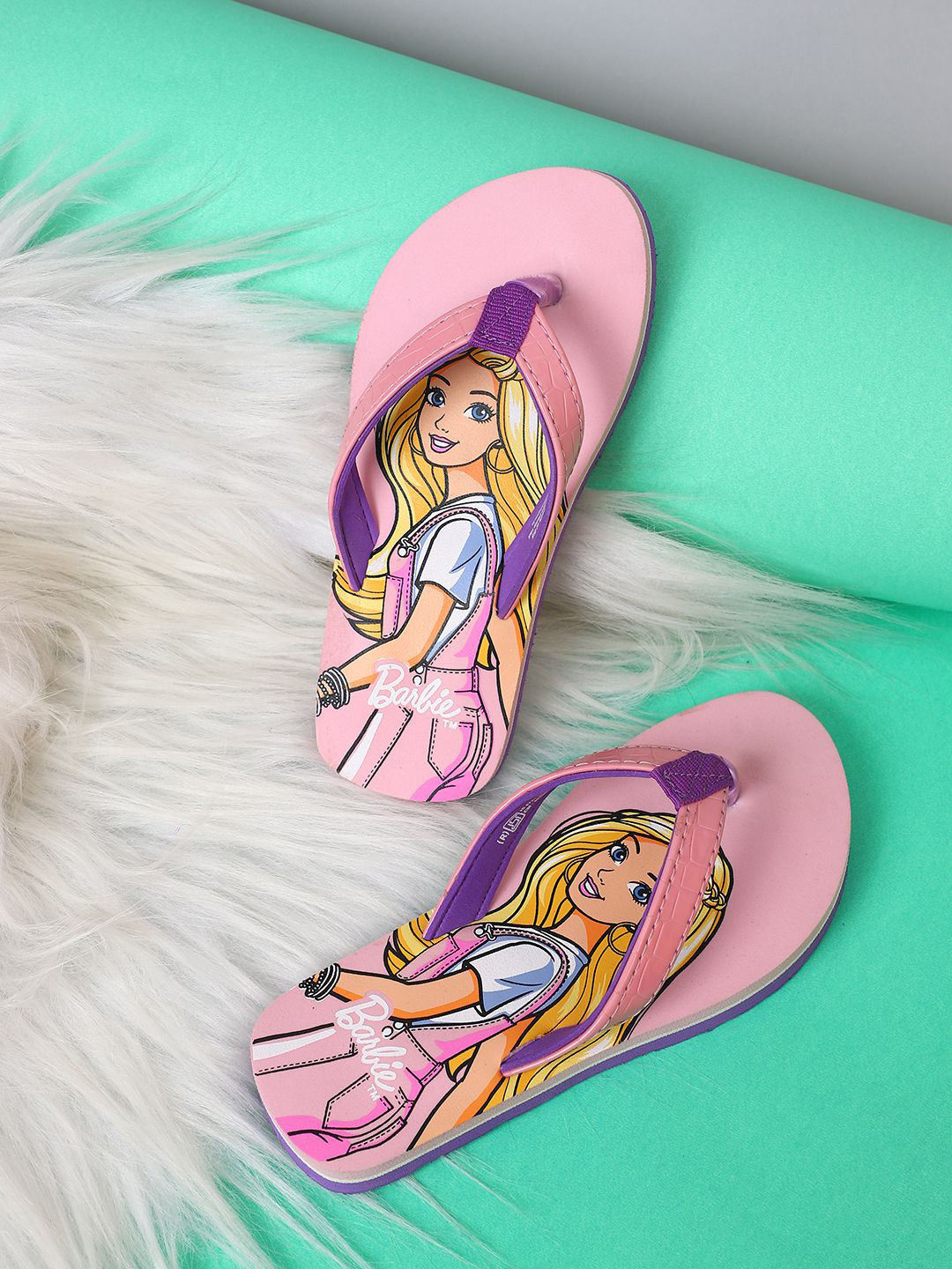 Kids Ville Girls Barbie Printed Flip-Flop