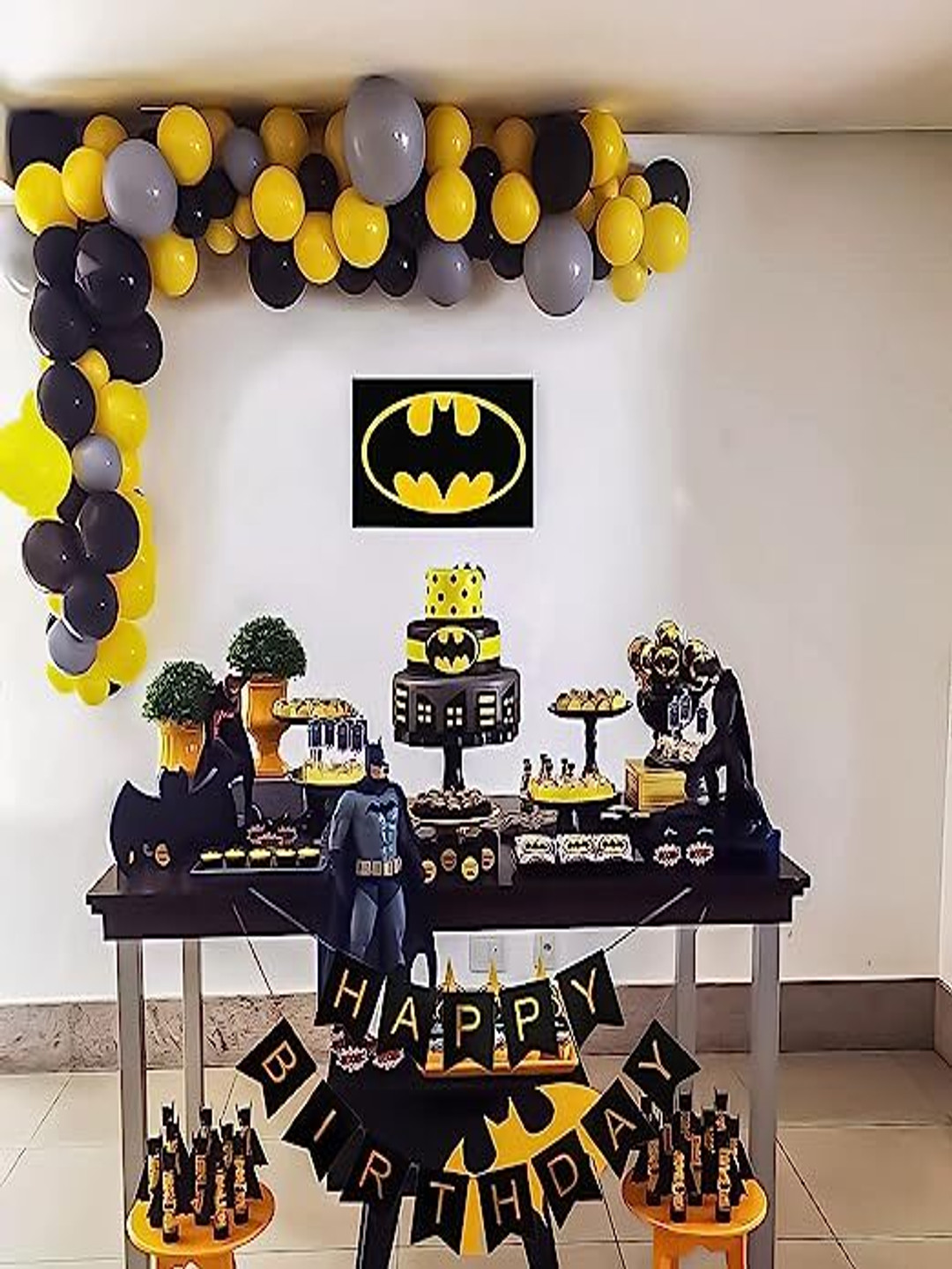 Special You 70-Pcs Black Batman Theme Birthday Decoration Kit