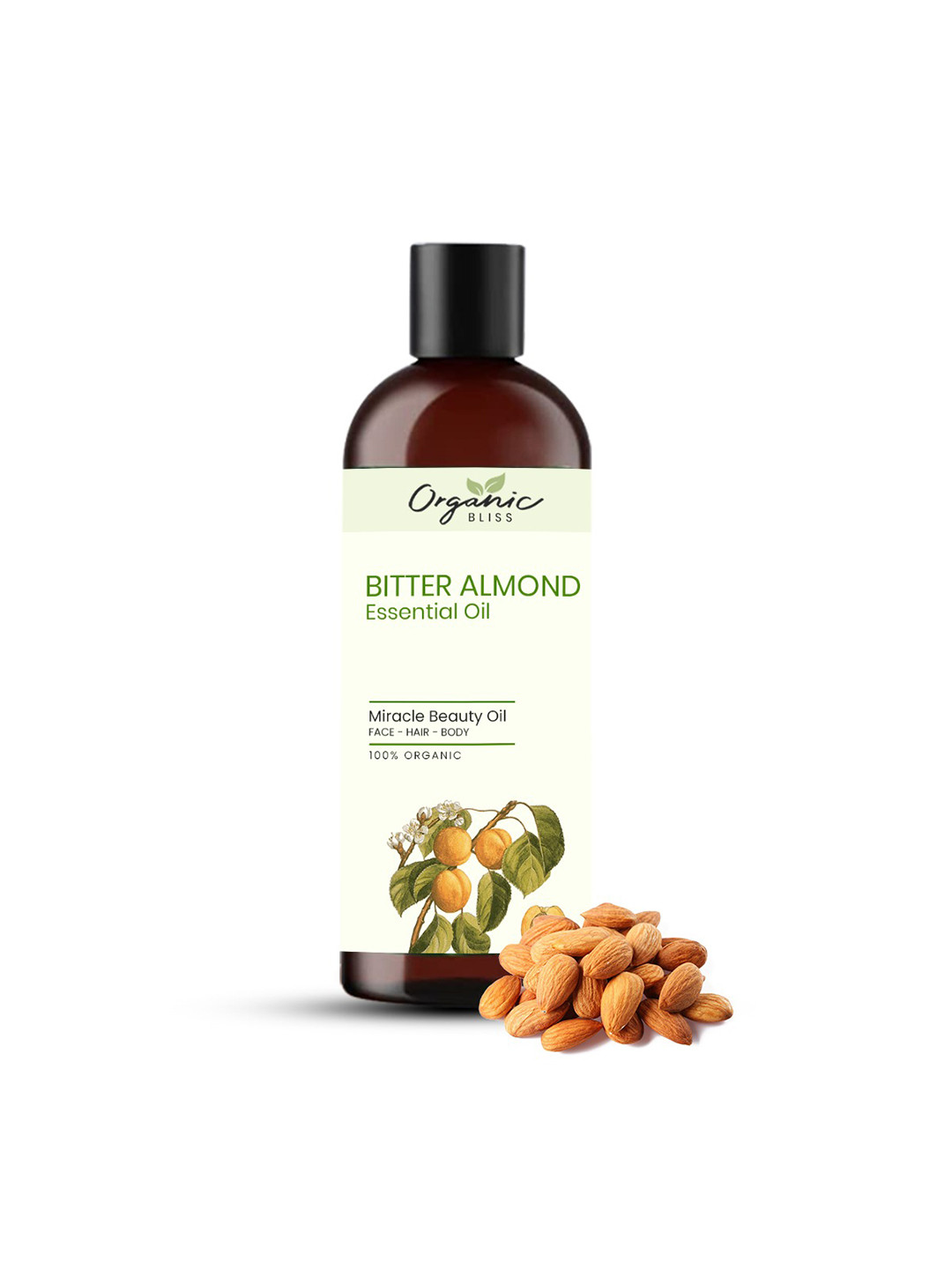 Organic Bliss Bitter Almond Essential Beauty Massage Oil For Face Hair & Body - 50 ml