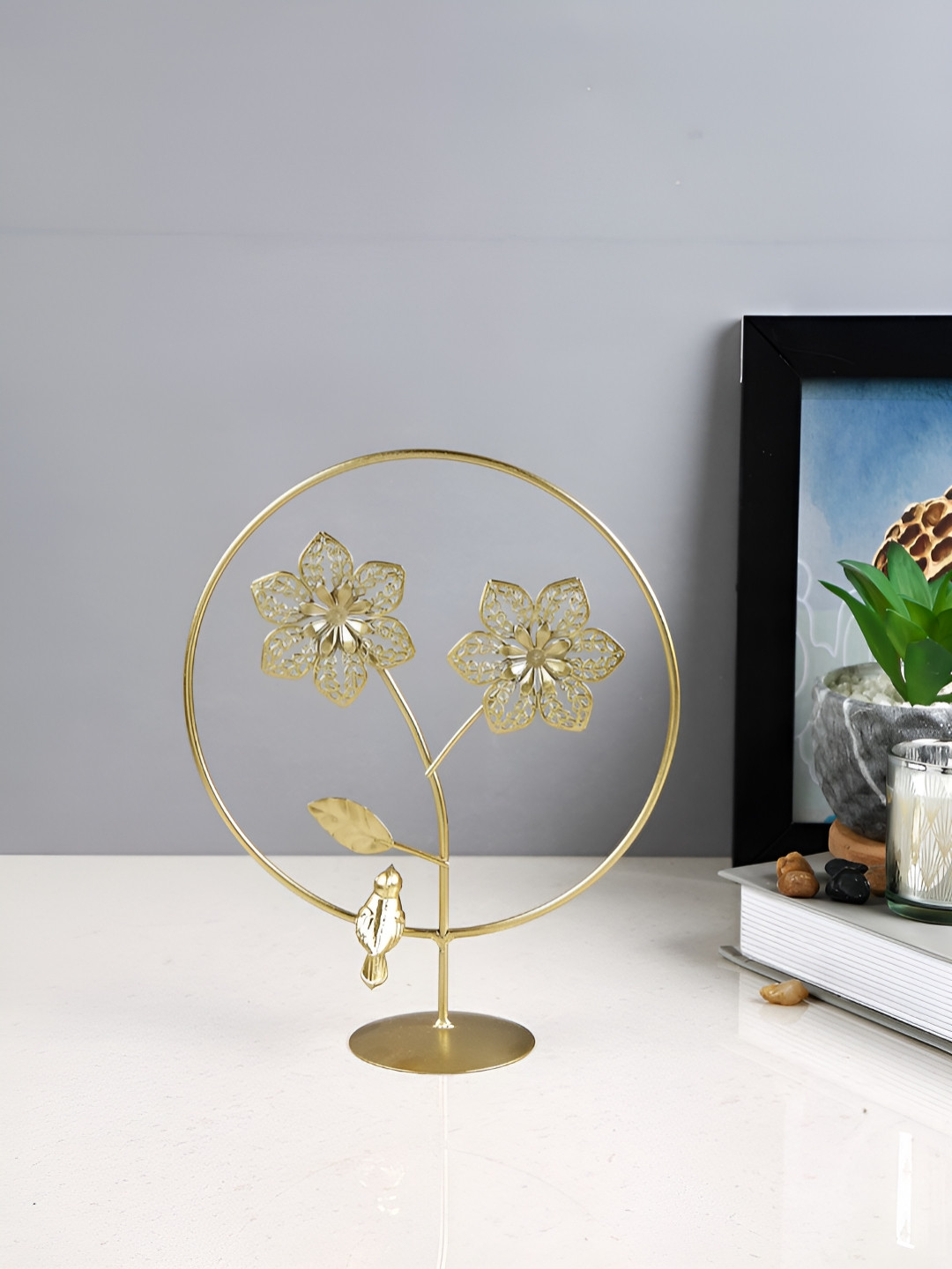 Myntra Elegant Homes Bird Gold Metal Metallic Living Room Medium Showpiece - 9.8 Inches