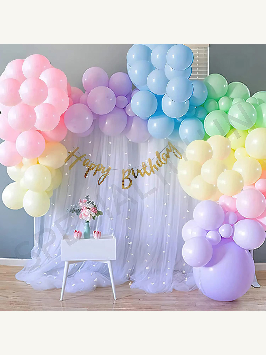 Special You 59-Pcs Pink & Green Happy Birthday Decoration Diy Kit