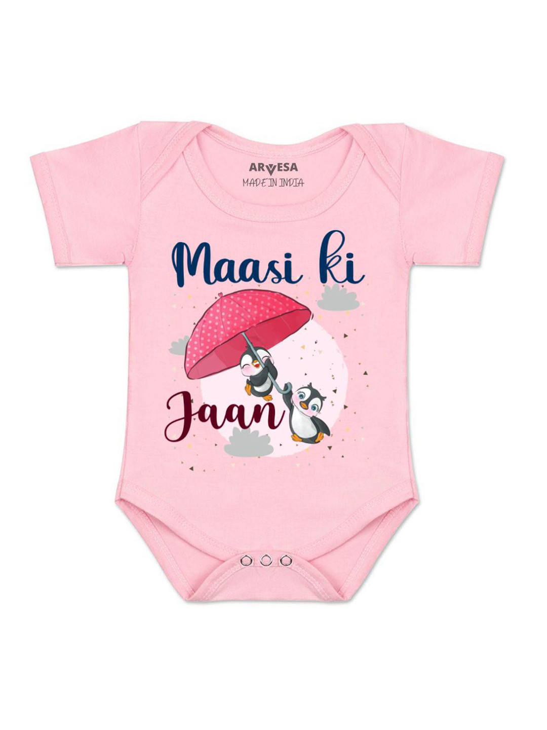 Arvesa Kids Maasi Ki Jaan Printed Round Neck Short Sleeves Bodysuit