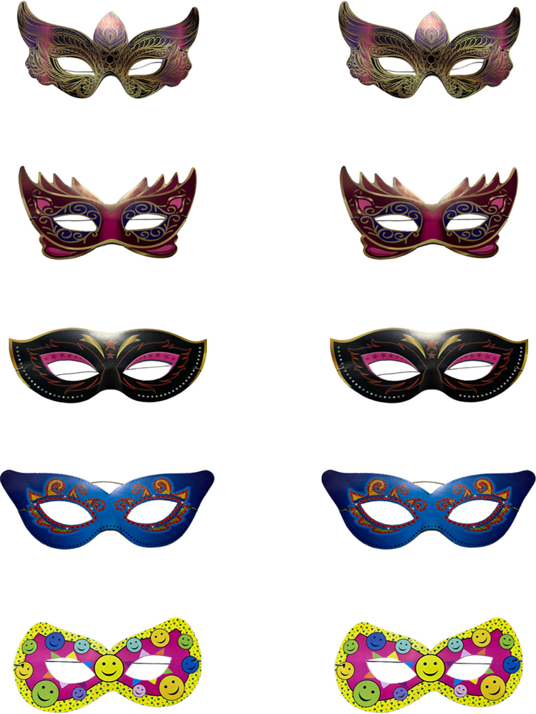 Special You Blue & Maroon 10pcs Multicolor Party Eye Mask