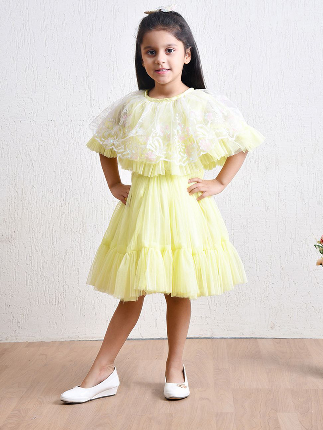 Bella Moda Cape Sleeve Fit & Flare Dress