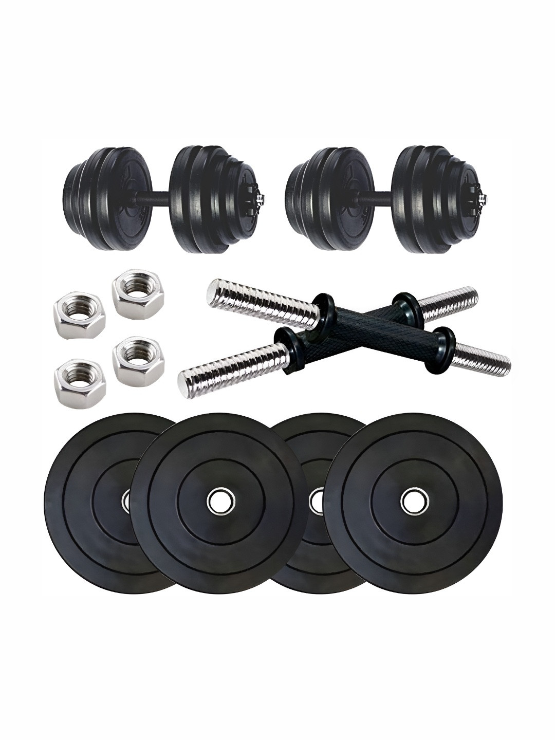 HackerX 10 Pieces Rubber Adjustable Dumbbell Set - 4 kg Each