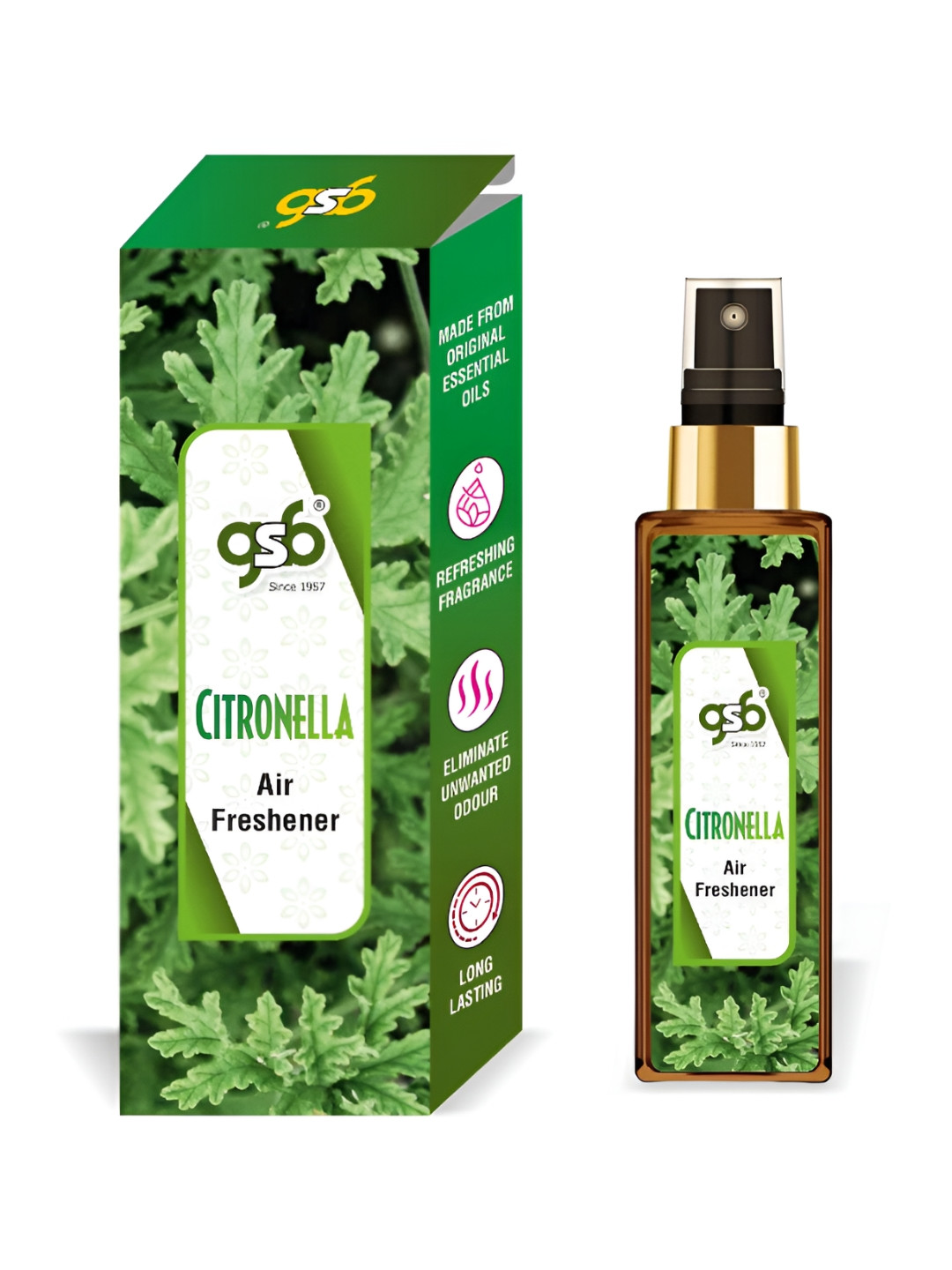 GSB Citronella Green And White Long Lasting Natural Air Freshener-100 ml