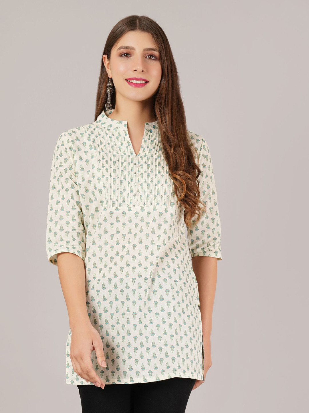 JAITRA APPARELS Floral Printed Pure Cotton Kurti