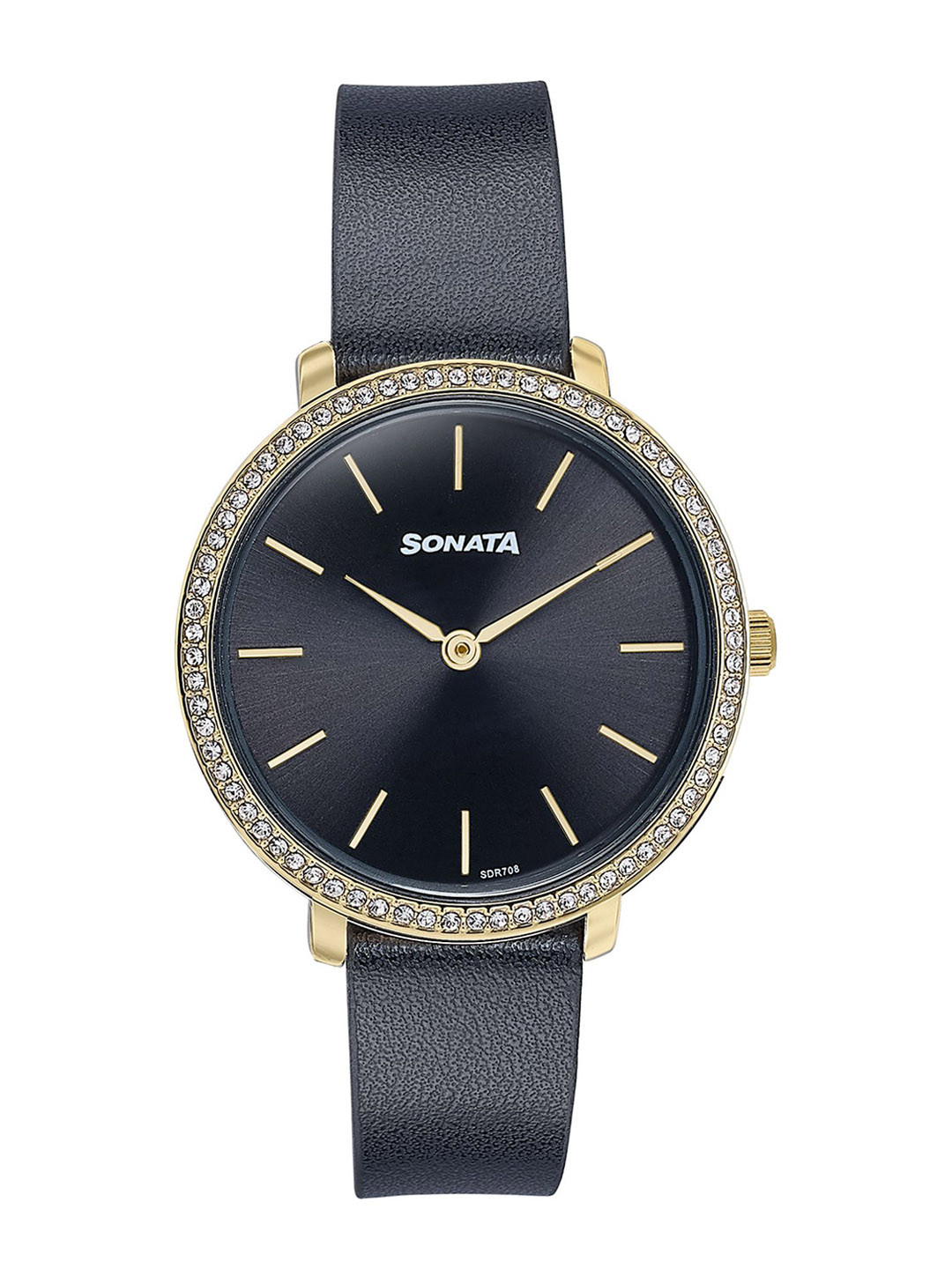 Sonata Women Dial & Leather Straps Analogue Watch 87080YL02