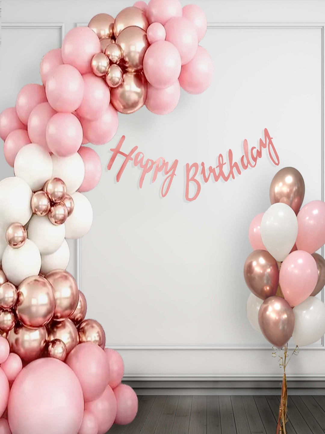 Special You 48-Pcs Pink & White Balloon Happy Birthday Dcor