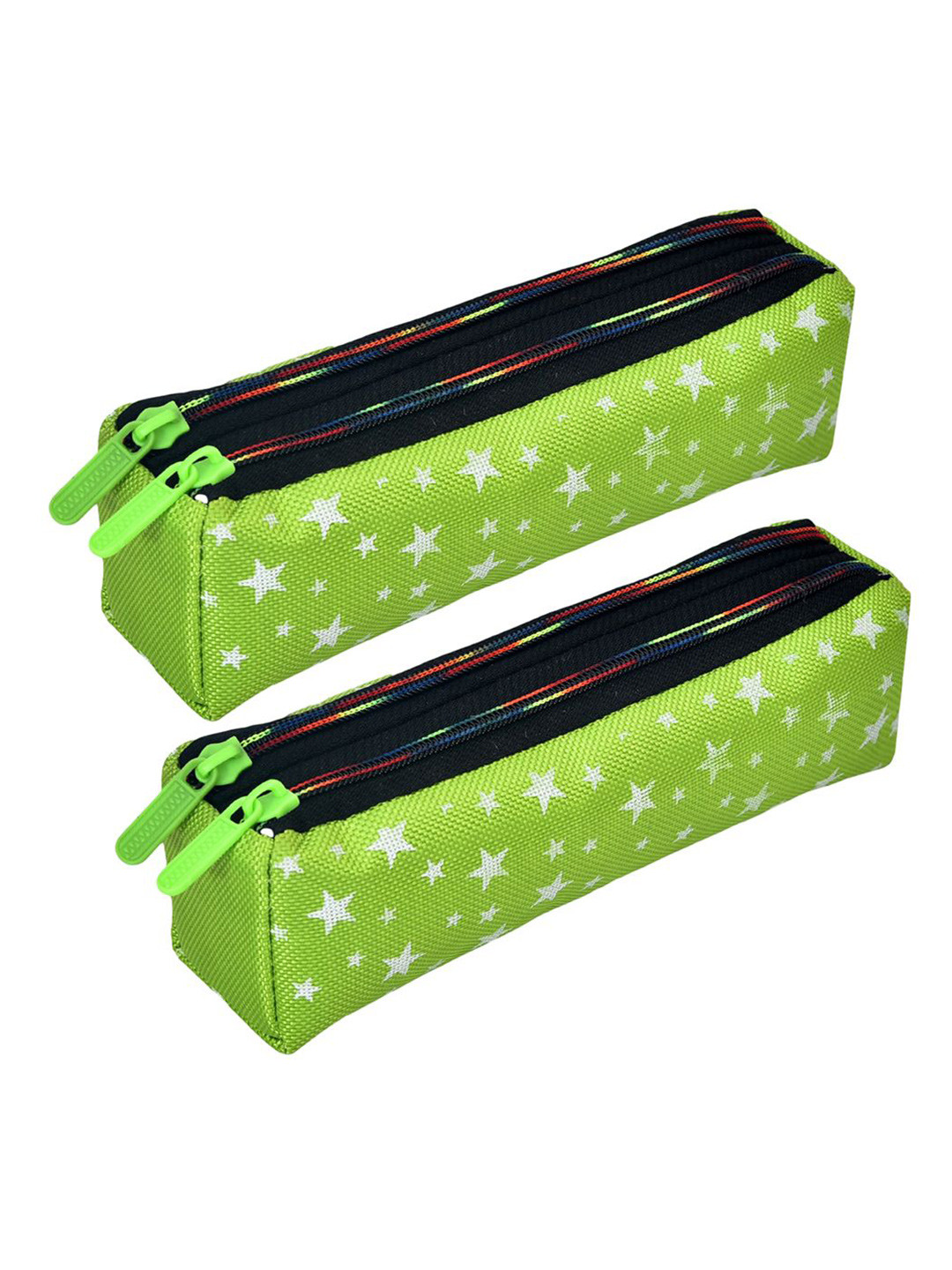 Kuber Industries Kids Pack Of 2 Star Printed Two Zipper Pencil Utility Pouchs Stationery