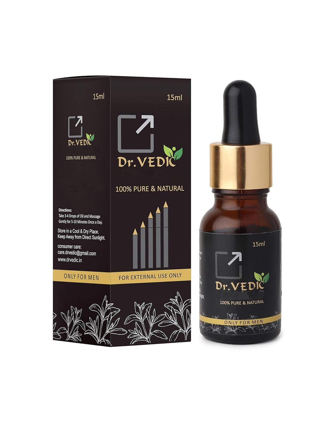 Dr Vedic Men Enhancement Massage Oil For Stamina With Ashwagandha - 15 ml