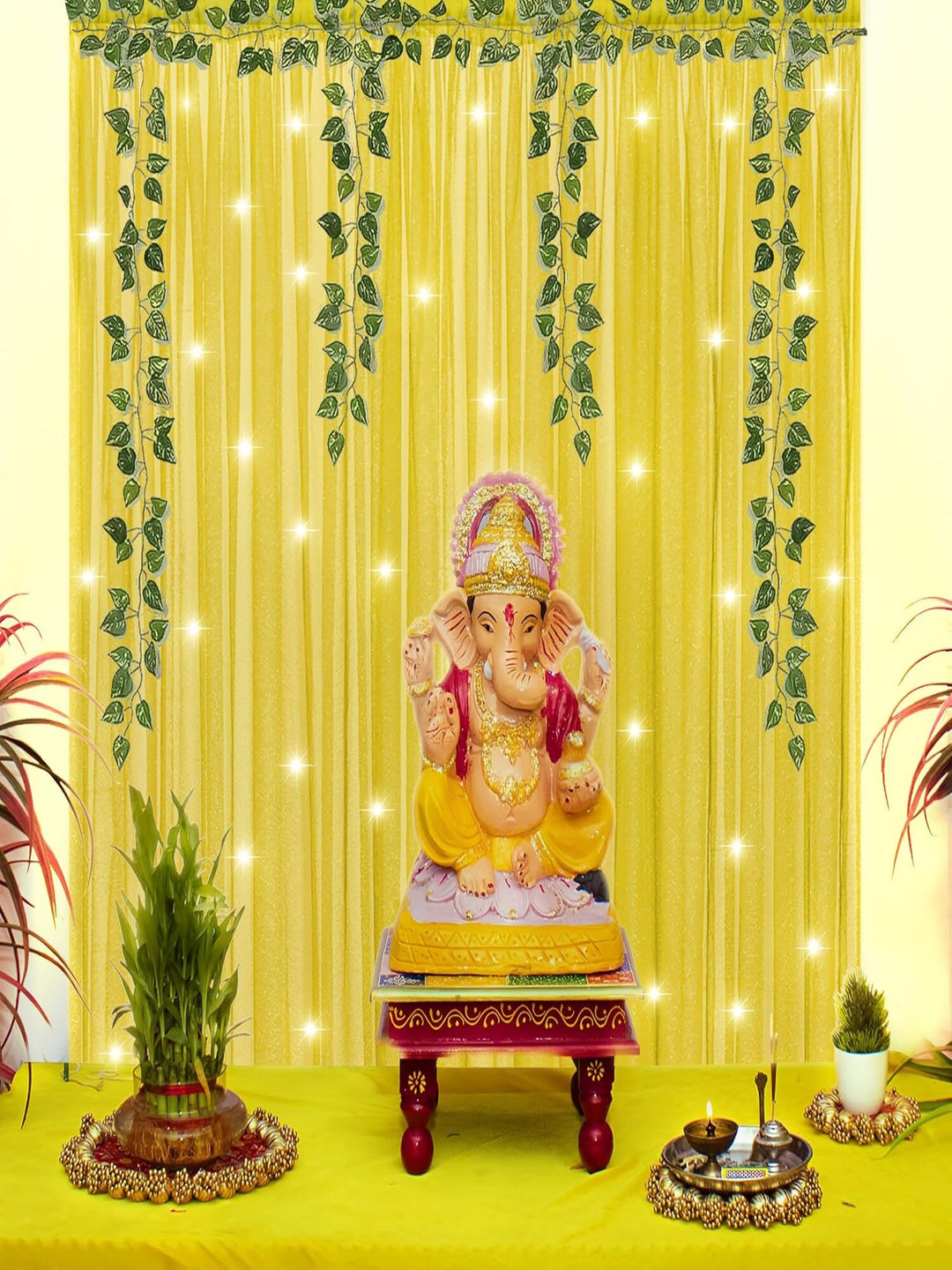 Special You Set Of 8 Yellow & Green Ganesh Chaturthi Festive Decor