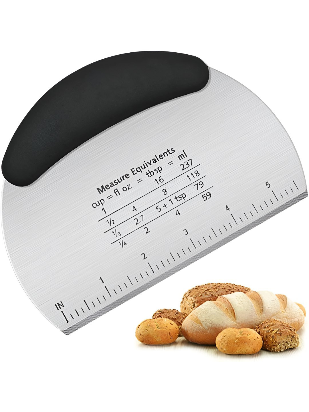 Baskety Black Stainless Steel Griddle Scraper Dough Cutter