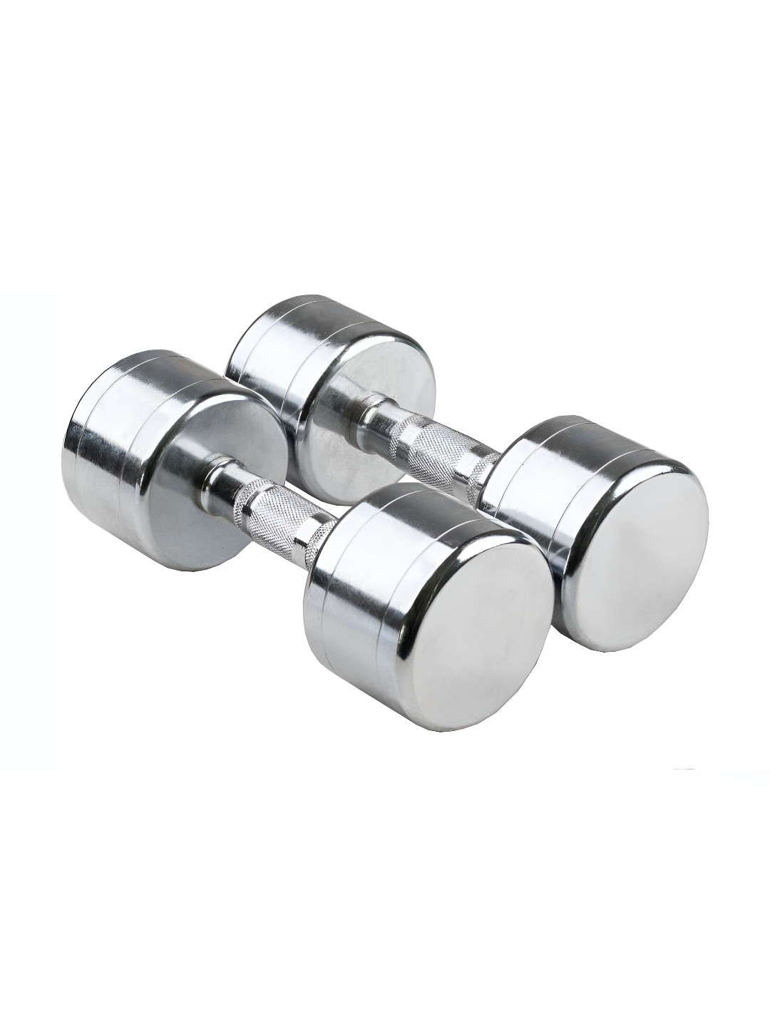 HackerX 2 Pieces Round Chrome Finish Steel Fixed Weight Dumbbells - 12.5 kg Each
