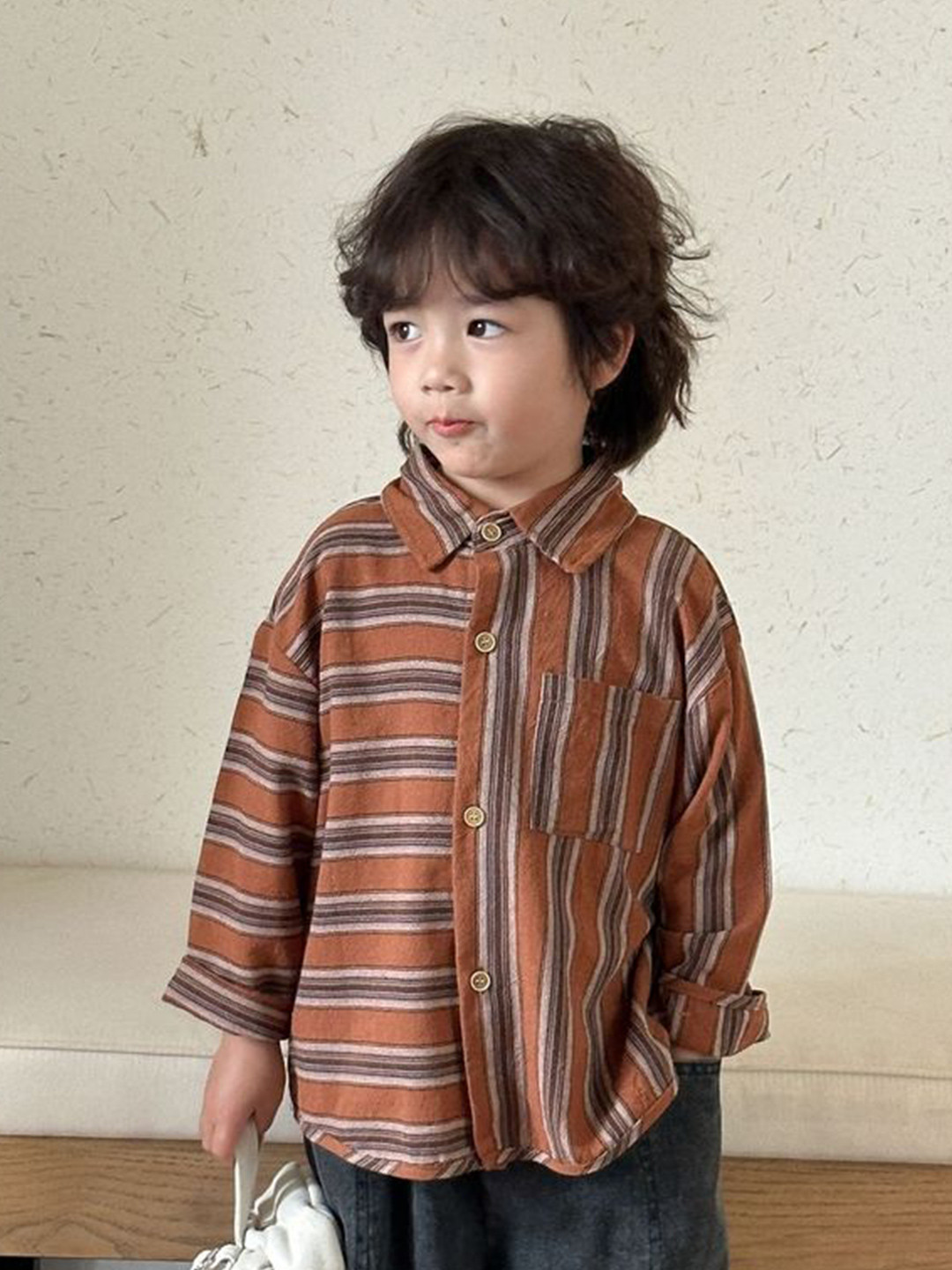 LULU & SKY Girls Multi Stripes Opaque Striped Casual Shirt