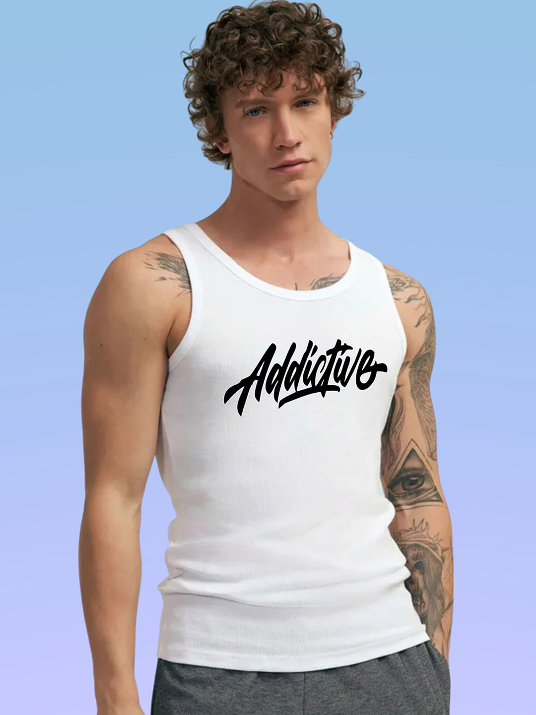 Uniplanet store Printed Cotton Innerwear Vests UVM-LYF-GOALS-WHT-S