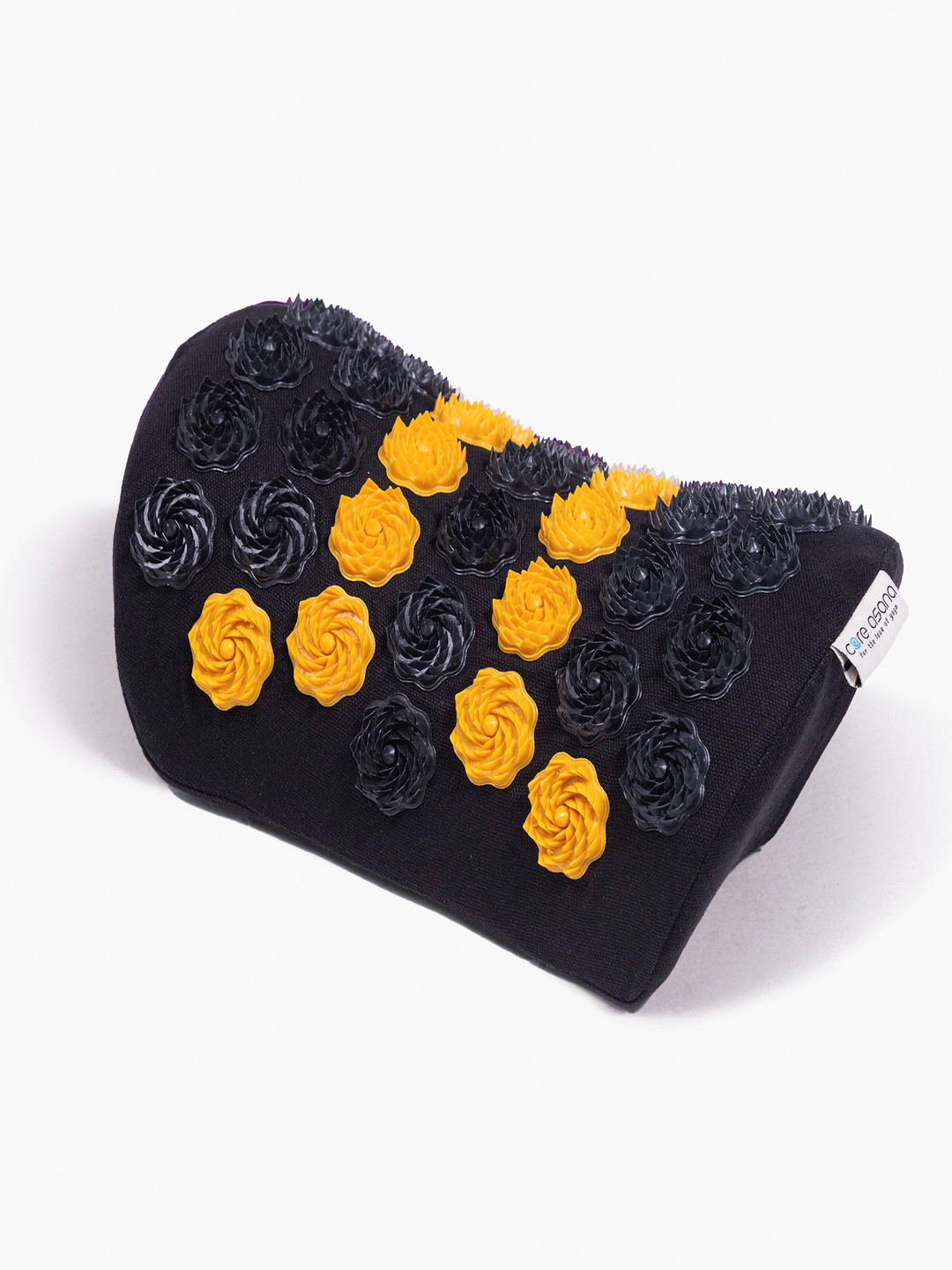 Core Asana Black Floral Cotton Medium Memory Foam Therapedic Pillow-11.4 x 27.9 x 17.8 cm