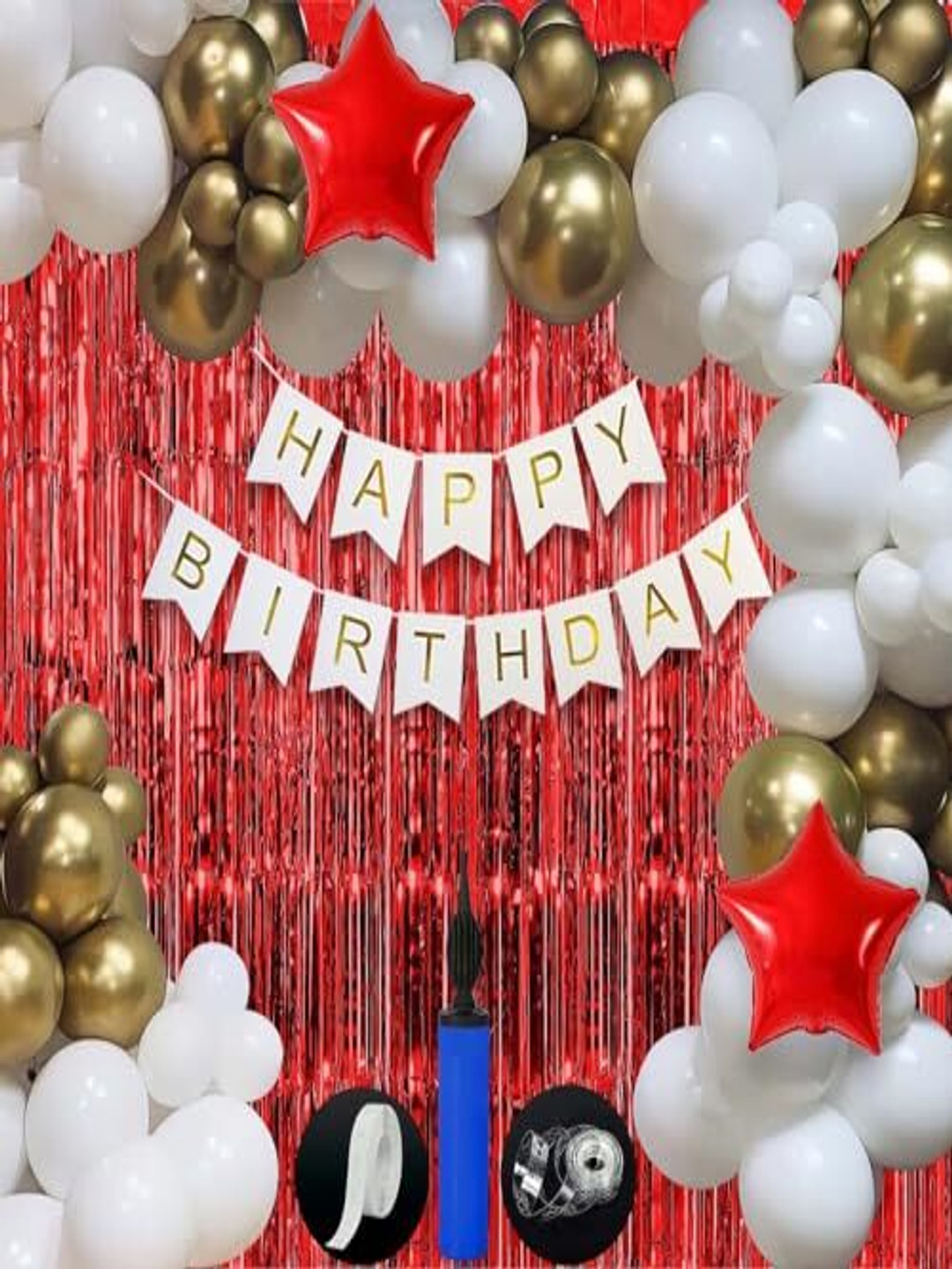 Special You 33 Pcs Red & White Balloons Birthday Decor