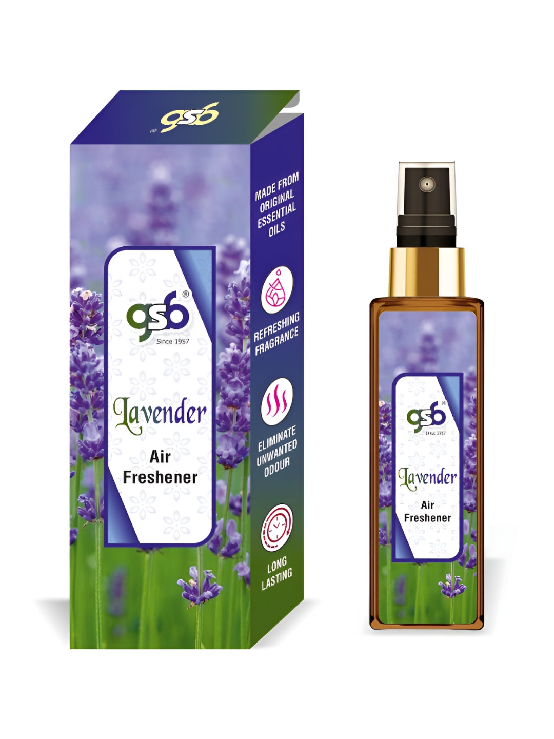 GSB Lavender Blue And White Long Lasting Natural Air Freshener-100 ml