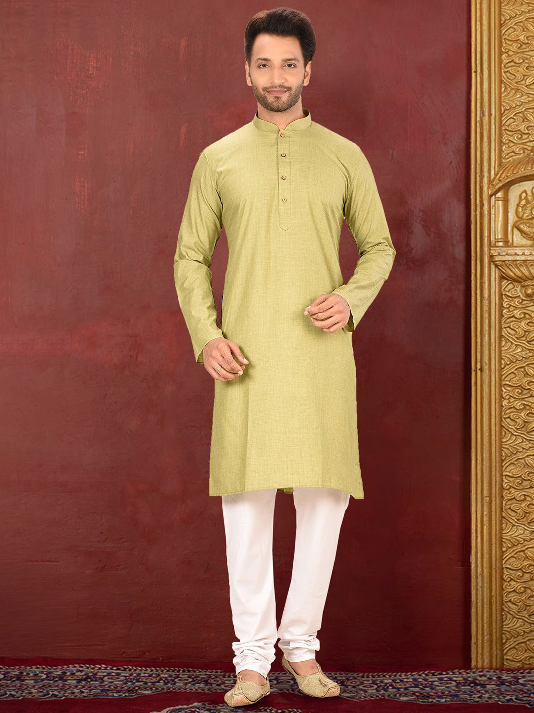 RANAK Mandarin Collar Organic Cotton Straight Kurta