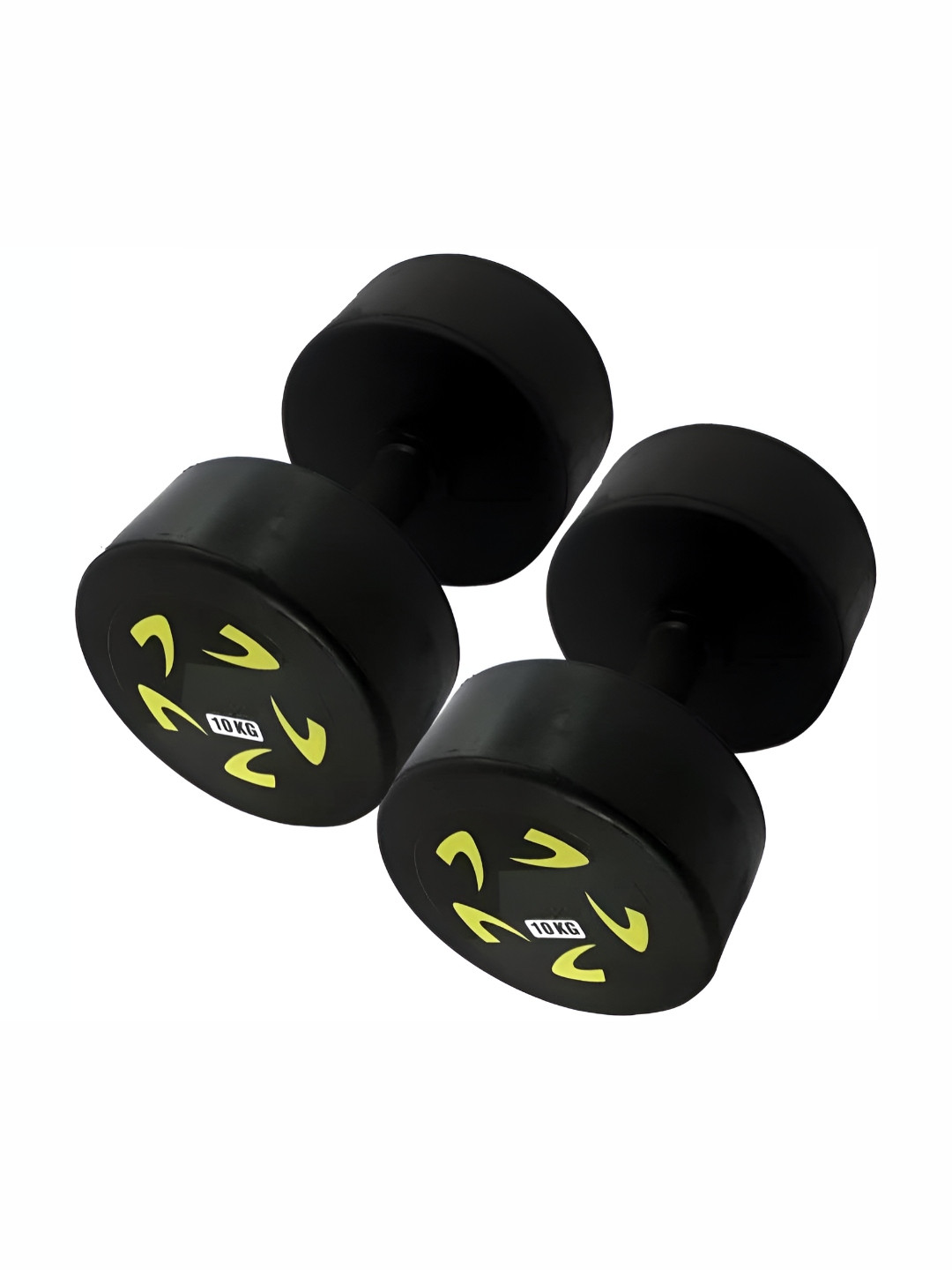 HackerX 2 Pieces Round Rubber Fixed Weight Dumbbells - 10 kg Each