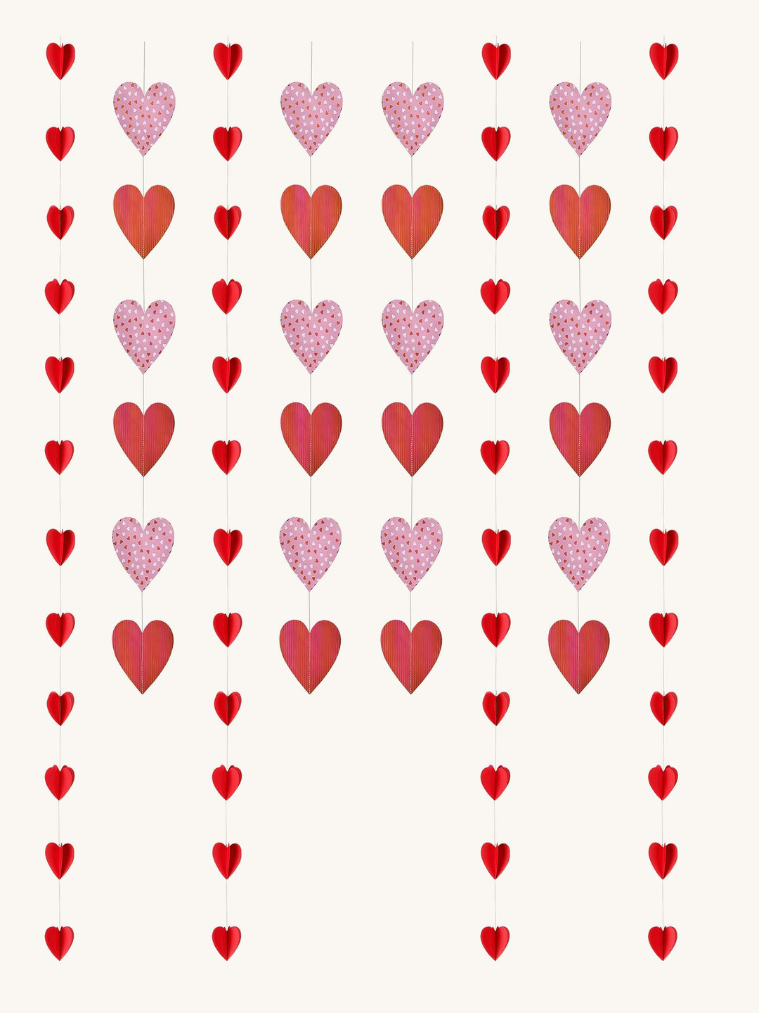 Special You Set of 4 Pink  Red Heart Festive Decor Paper Wall Hanging