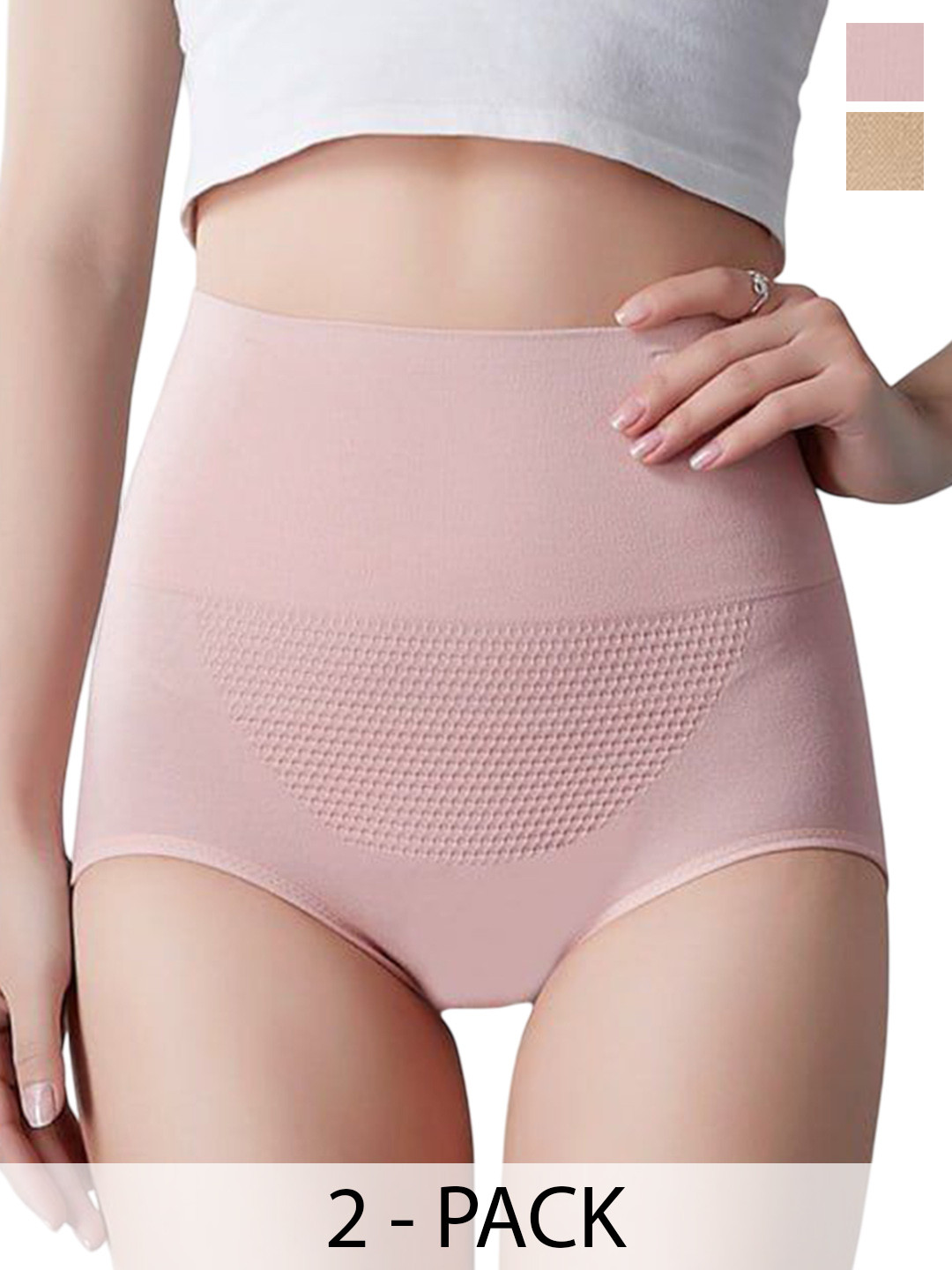 SHREE GANESH FASHION Women Pack Of 2 Cotton High Rise Tummy Shapewear
