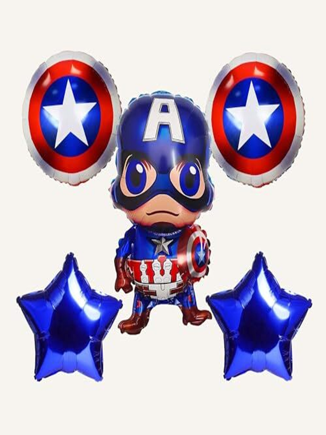 Special You Blue & Red 5 Pieces Captain America Balloons