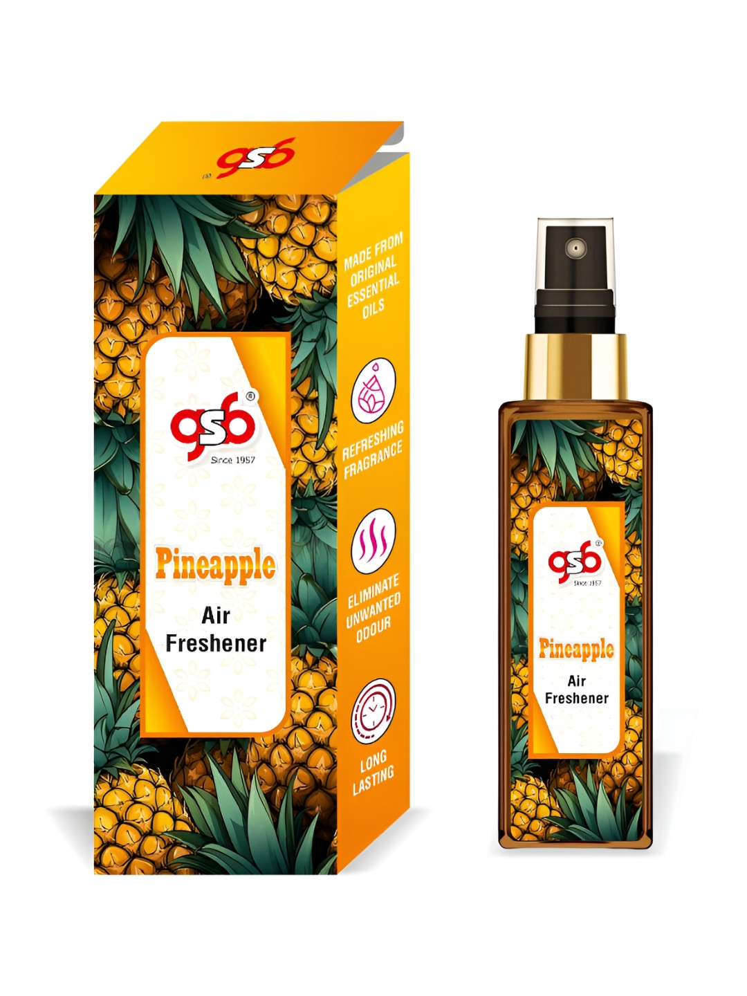 GSB Pineapple Yellow And White Long Lasting Natural Air Freshener-100 ml