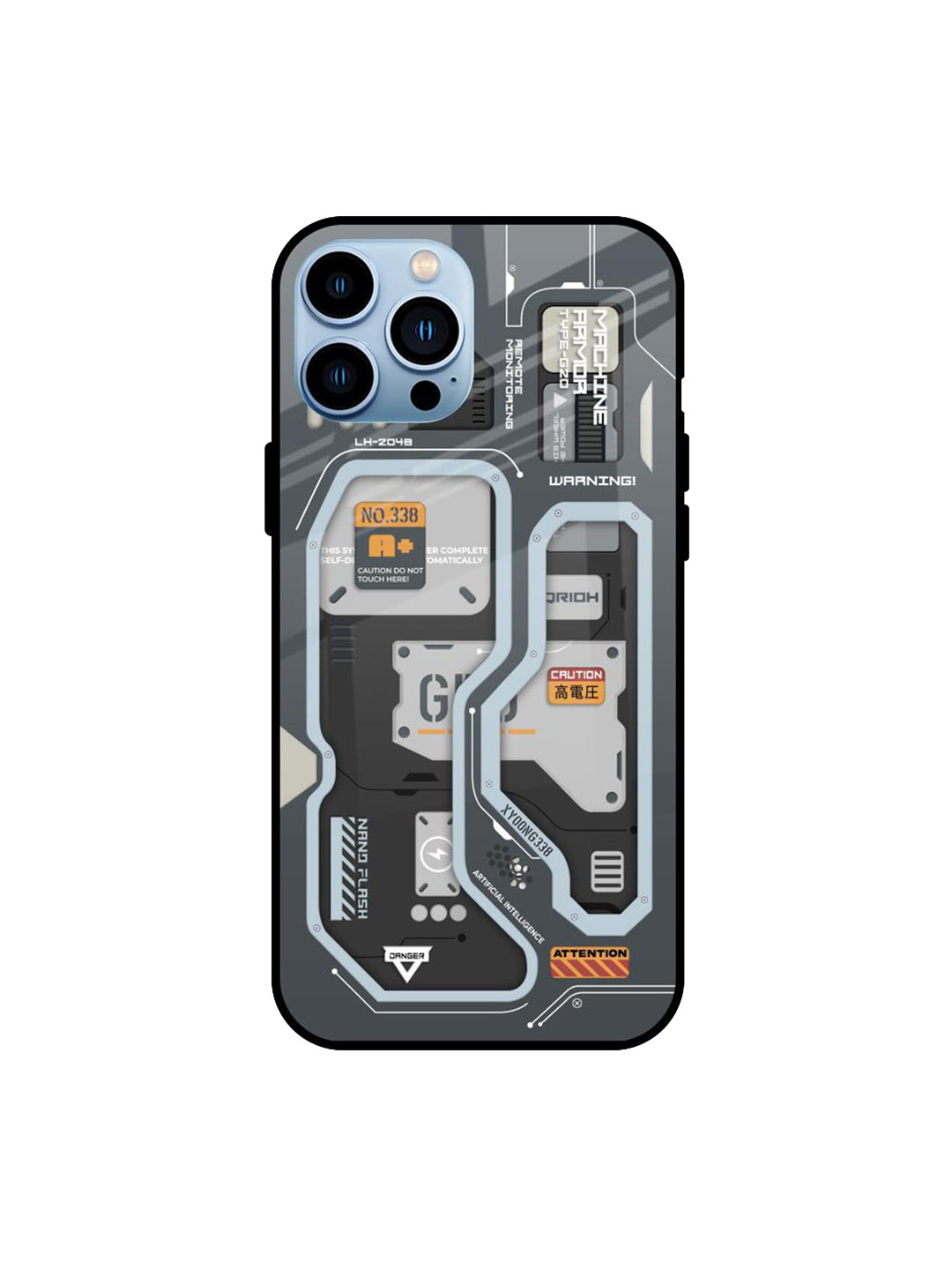 QRIOH Retro Futuristic Printed iPhone 13 Pro Back Case